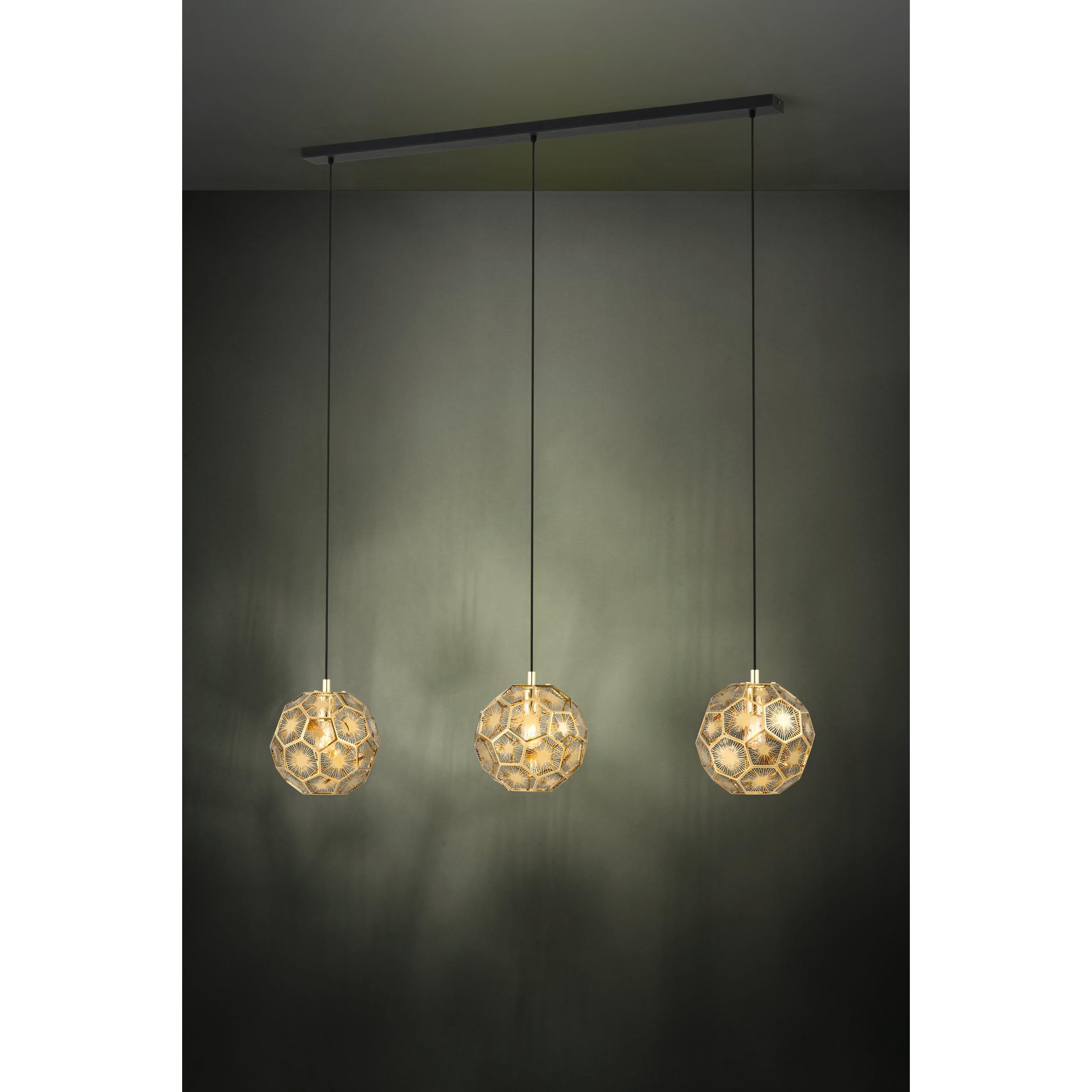 Suspension métal doré SKOURA E27 3X60W