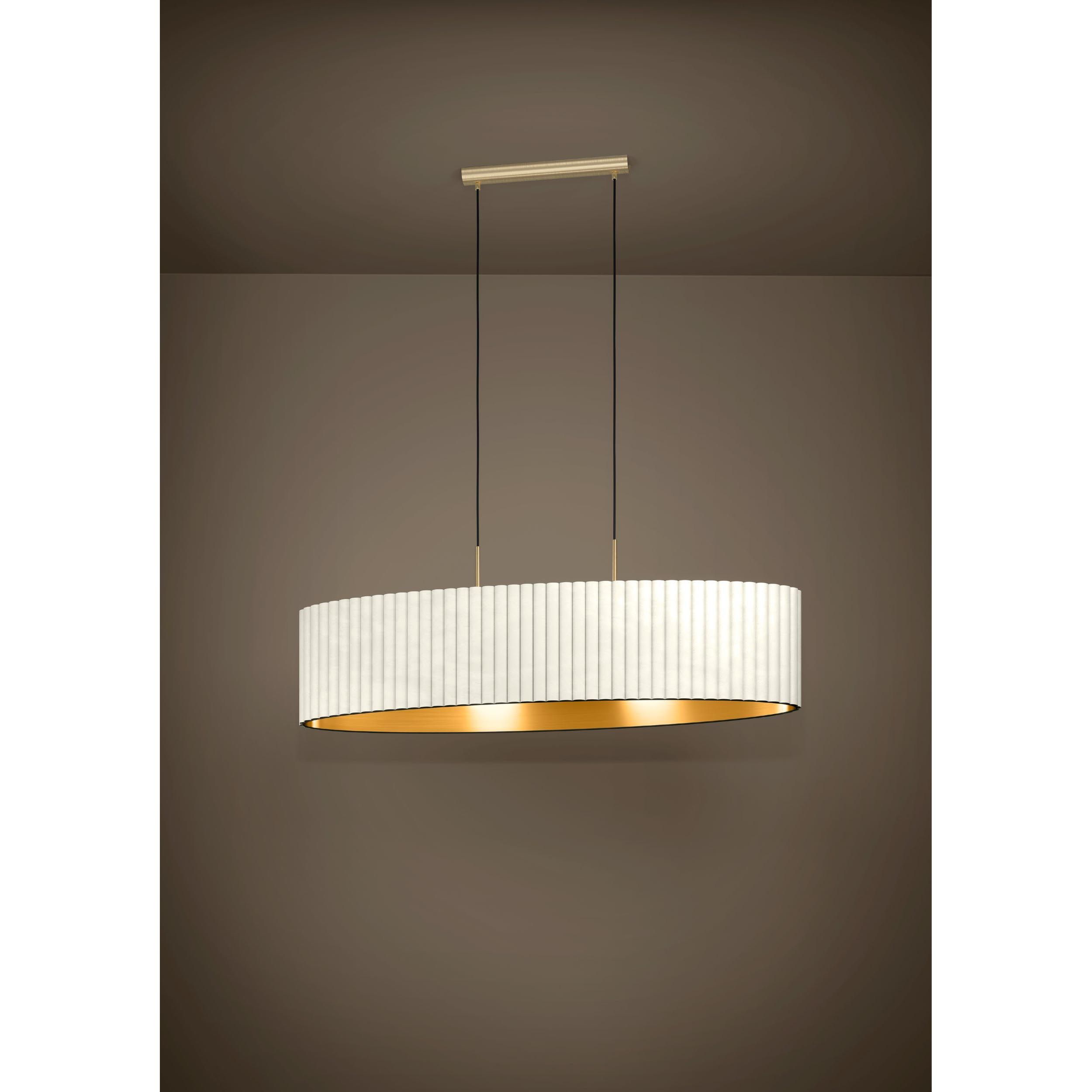 Suspension TAMARESCO velours blanc/doré L102cm