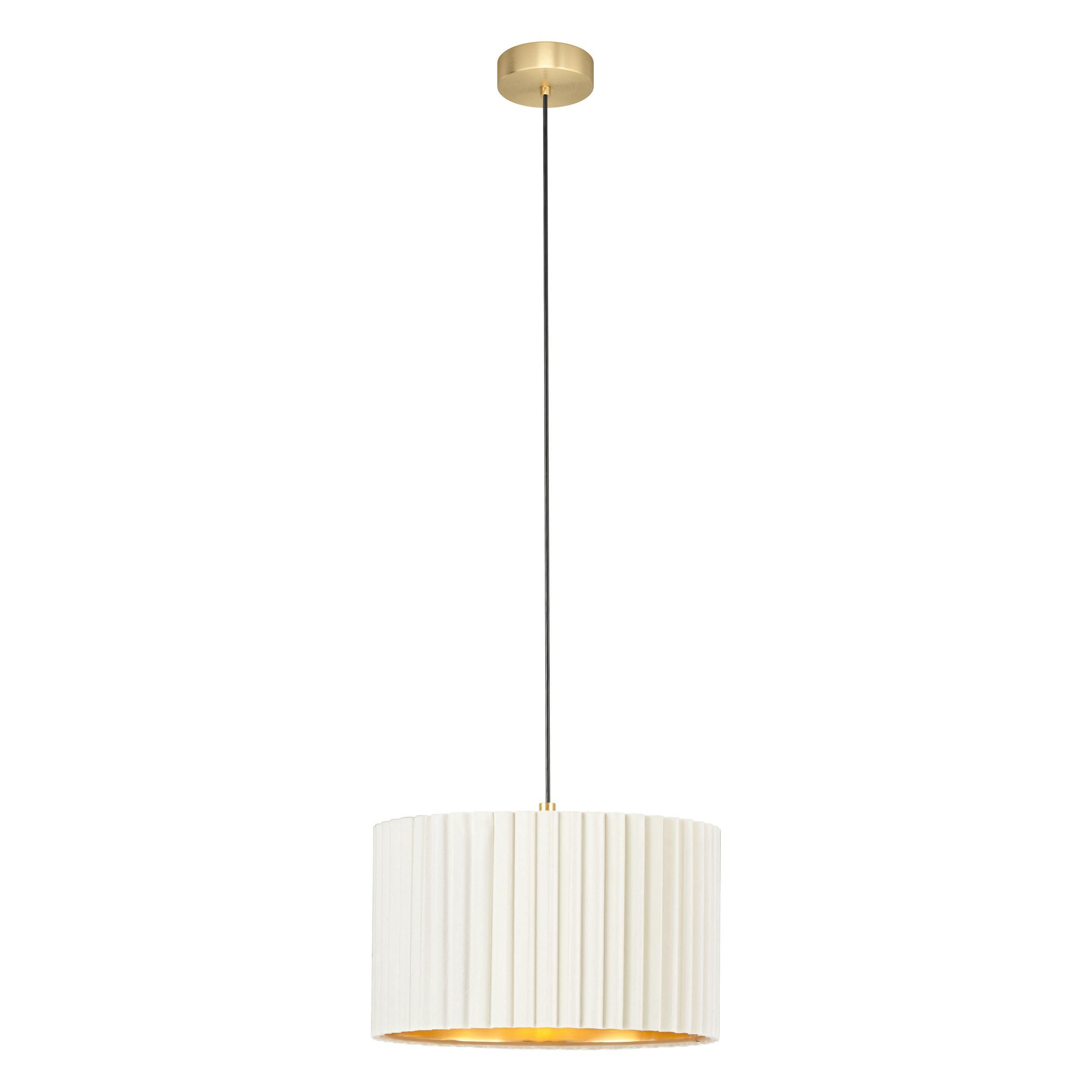 Suspension TAMARESCO velours blanc/doré Ø38cm