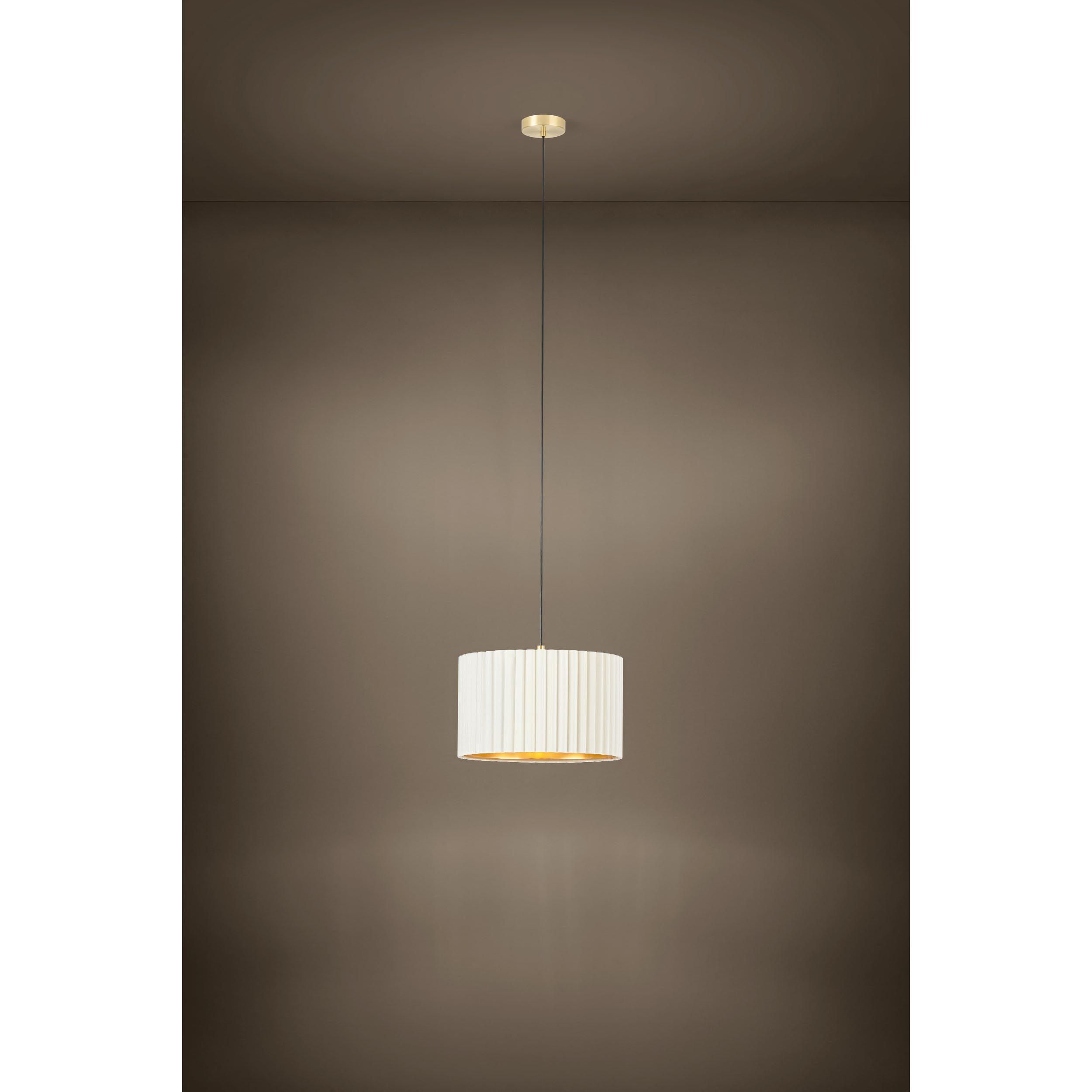 Suspension TAMARESCO velours blanc/doré Ø38cm
