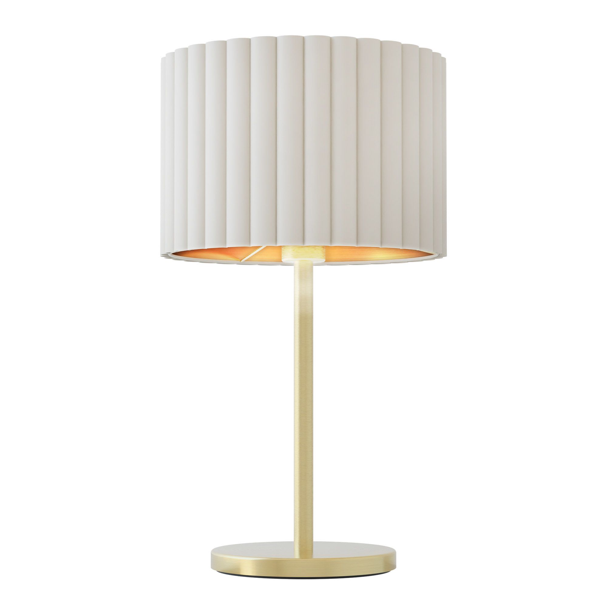 Lampe TAMARESCO velours blanc/doré Ø30cm