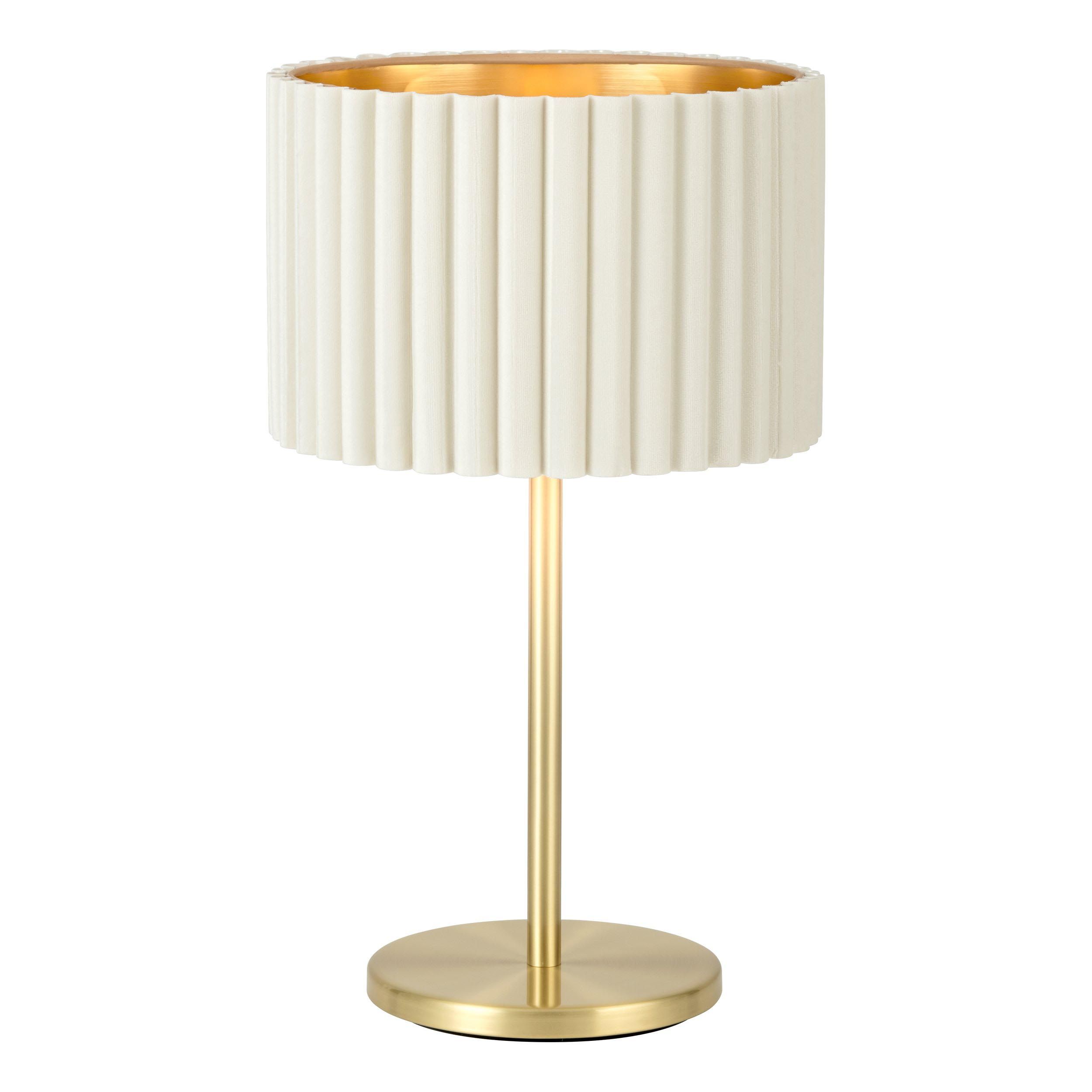 Lampe TAMARESCO velours blanc Ø30cm
