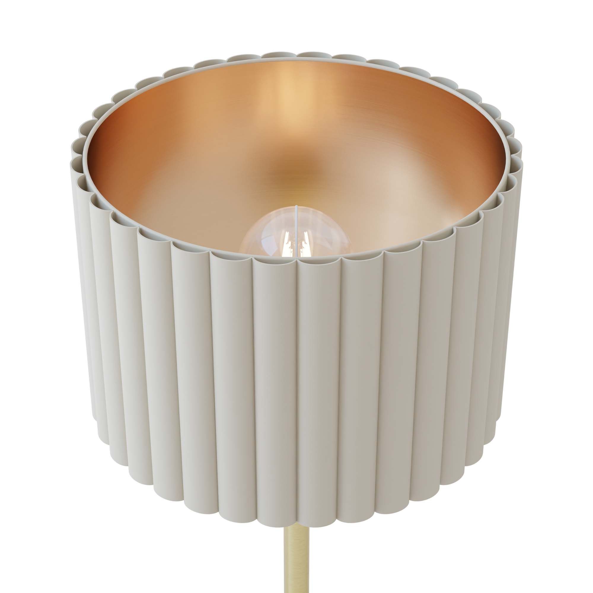 Lampe TAMARESCO velours blanc Ø30cm
