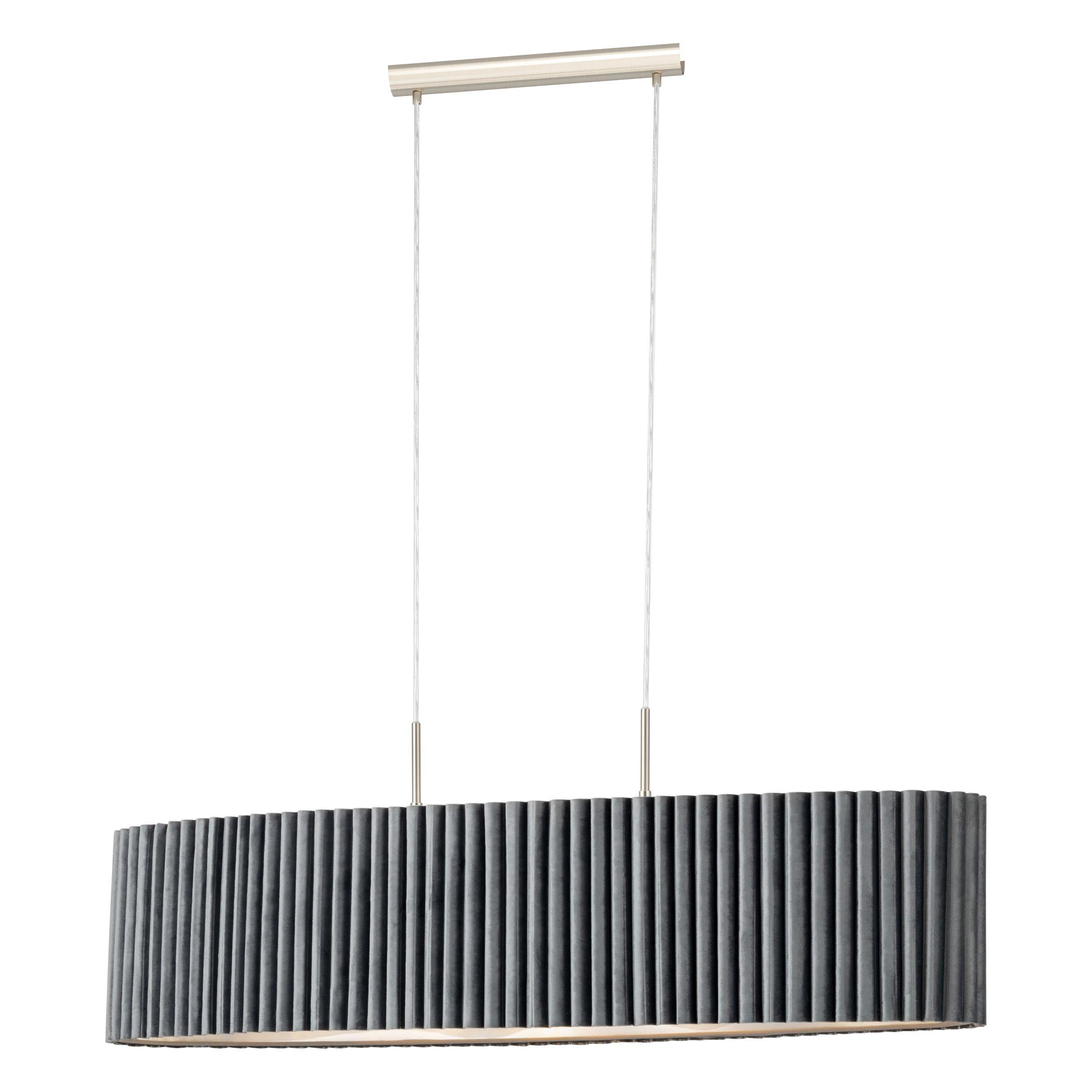 Suspension TAMARESCO velours gris/nickel H150cm