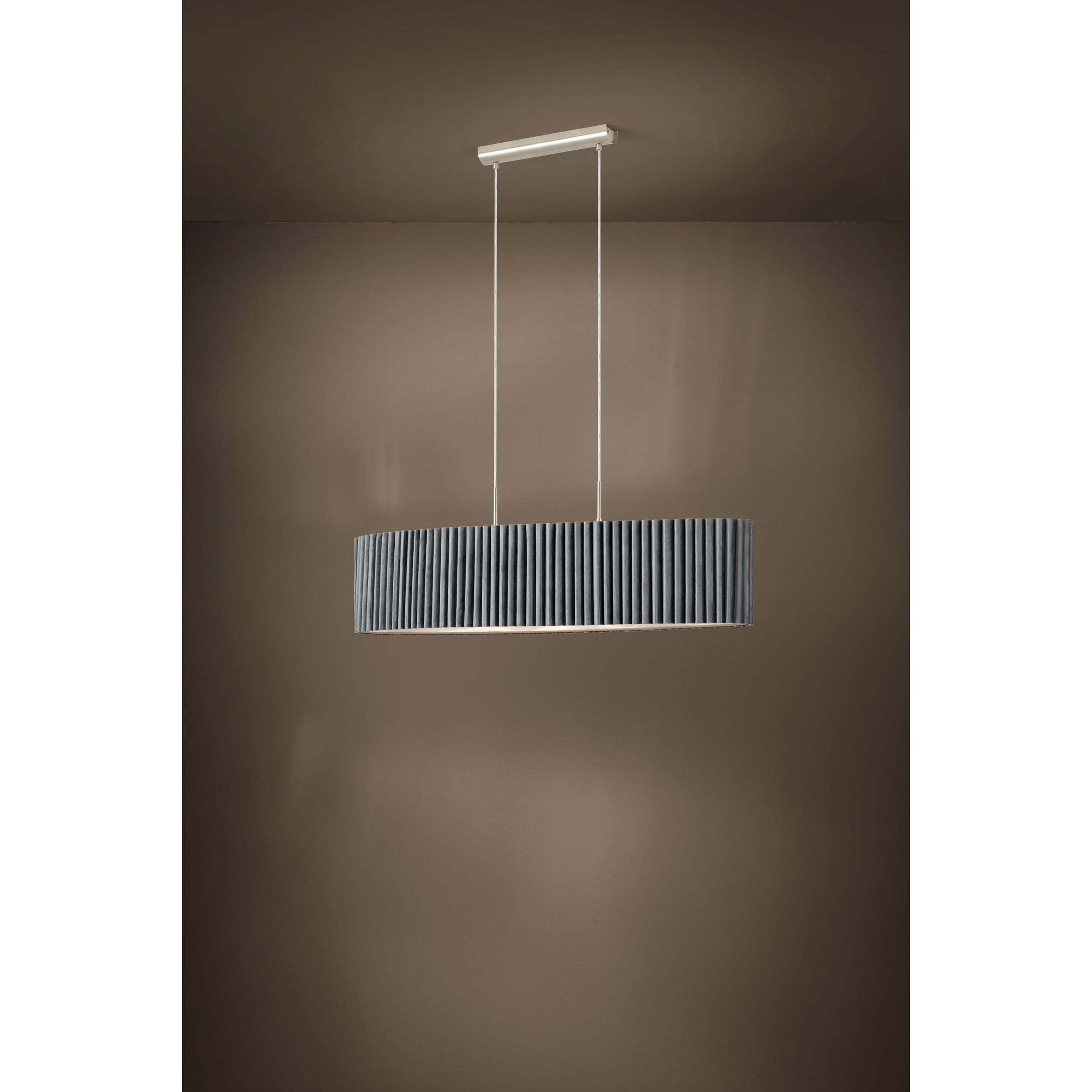 Suspension TAMARESCO velours gris/nickel H150cm