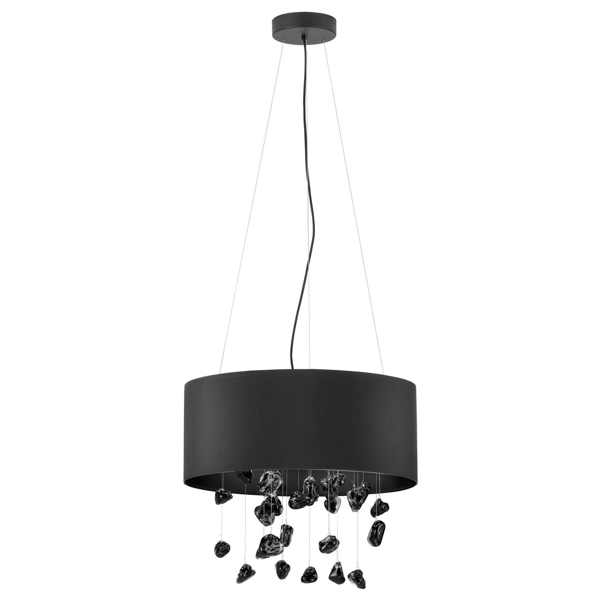Suspension ESCUELA tissu noir Ø53cm
