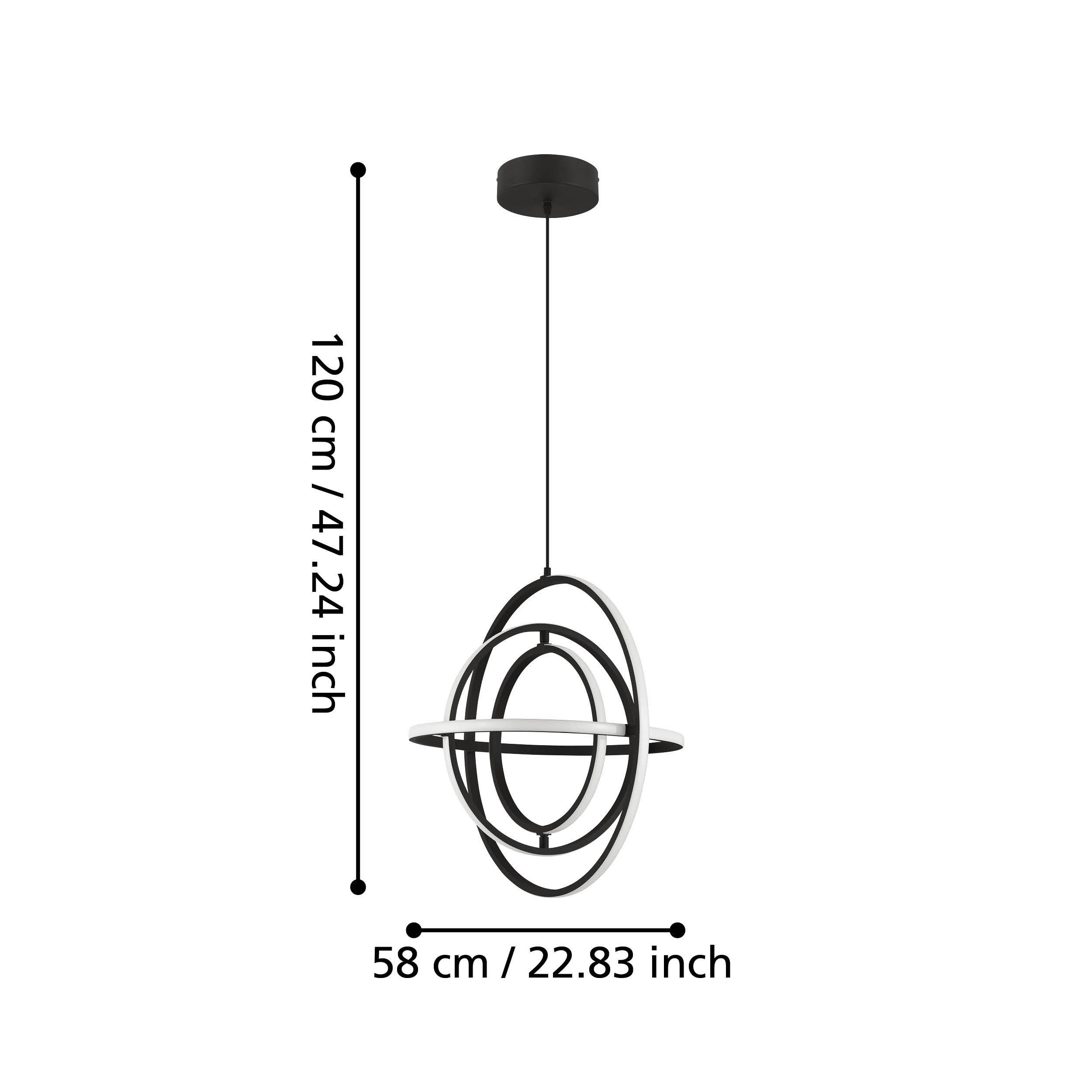 Suspension métal noir RETORNIO LED INT 1X44W