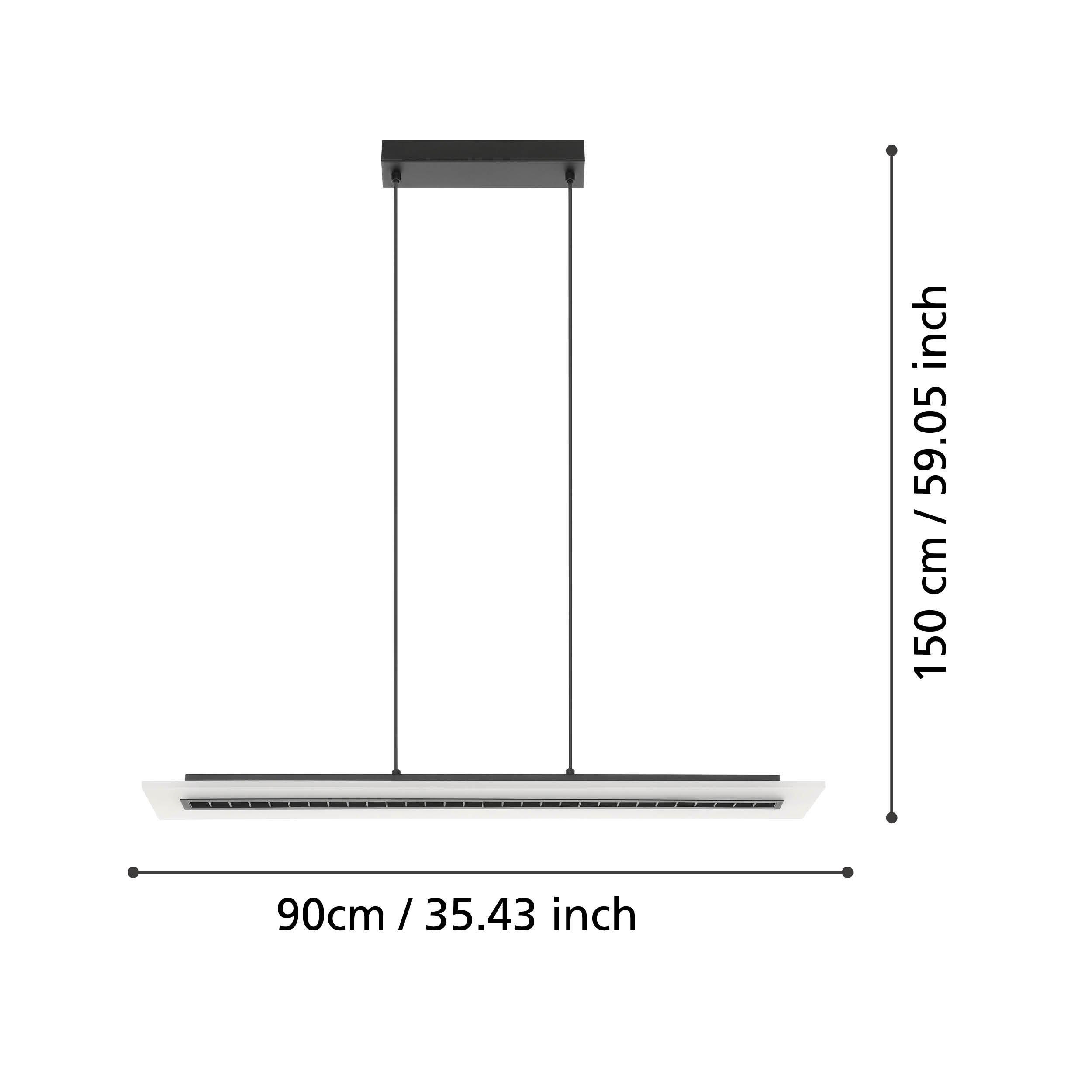 Suspension LED BUCITA noir L90cm