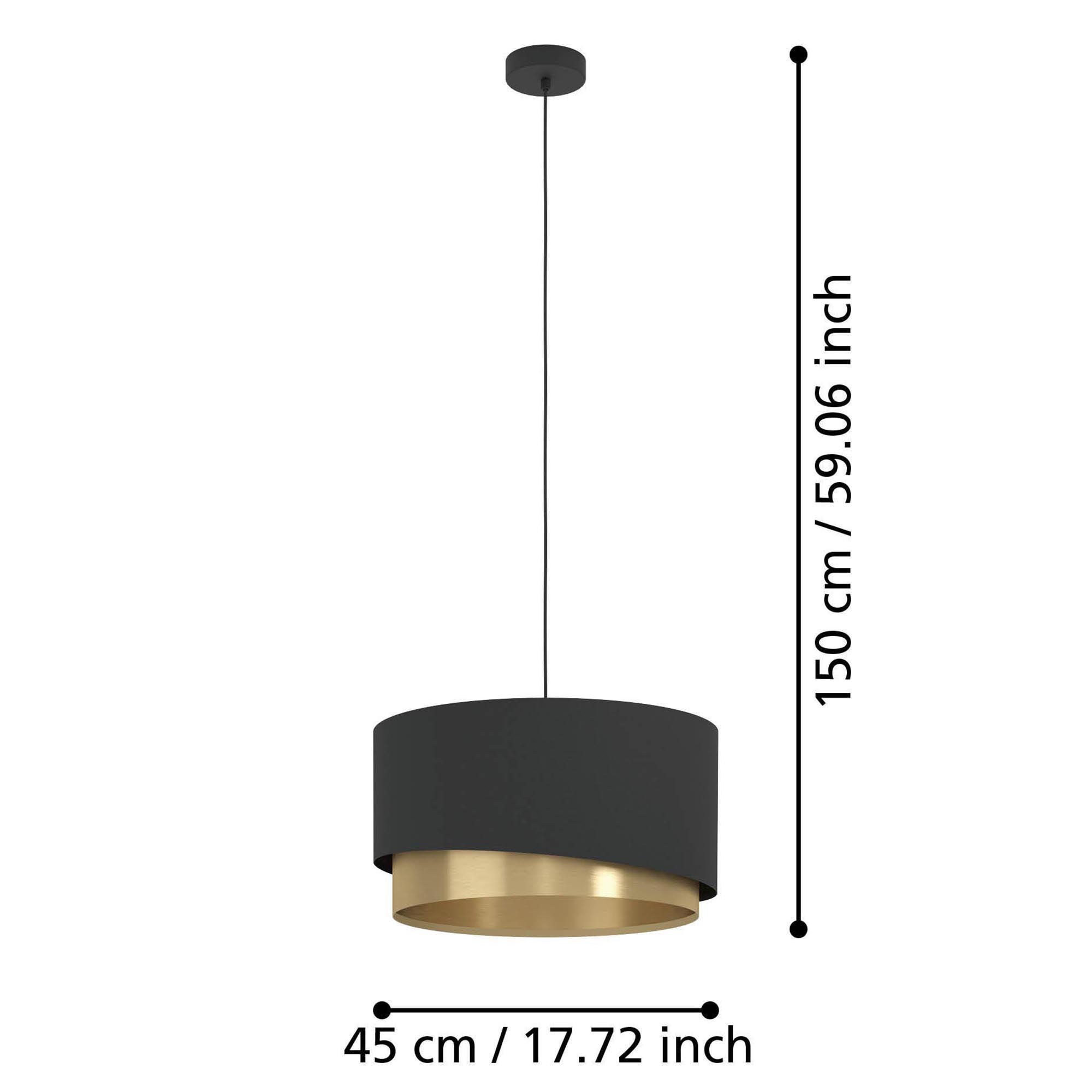 Suspension MANDERLINE noir/doré Ø45cm