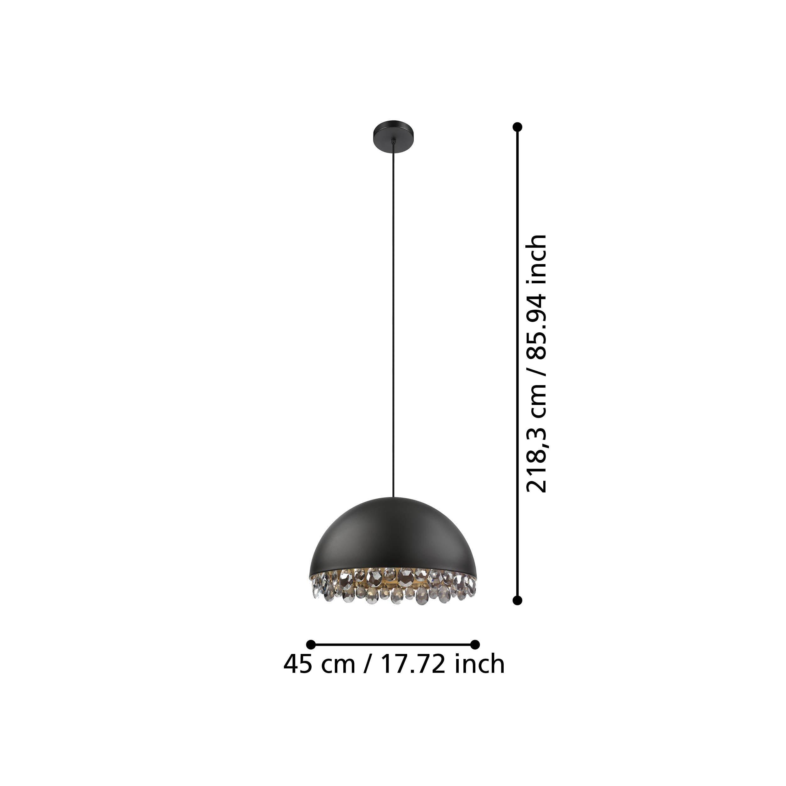 Suspenion GAETANO noir Ø45cm