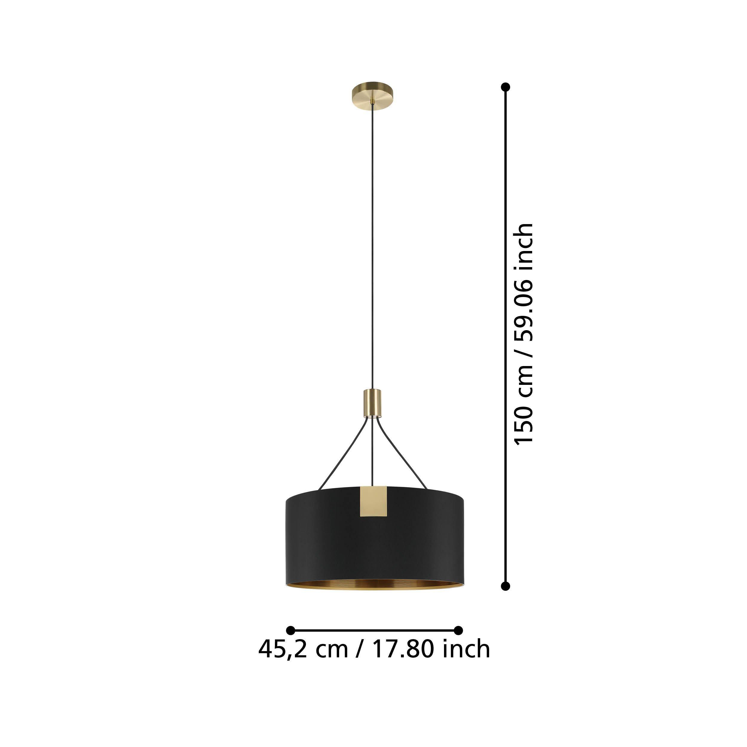 Suspension TORTOLA 1 noir/doré Ø45cm