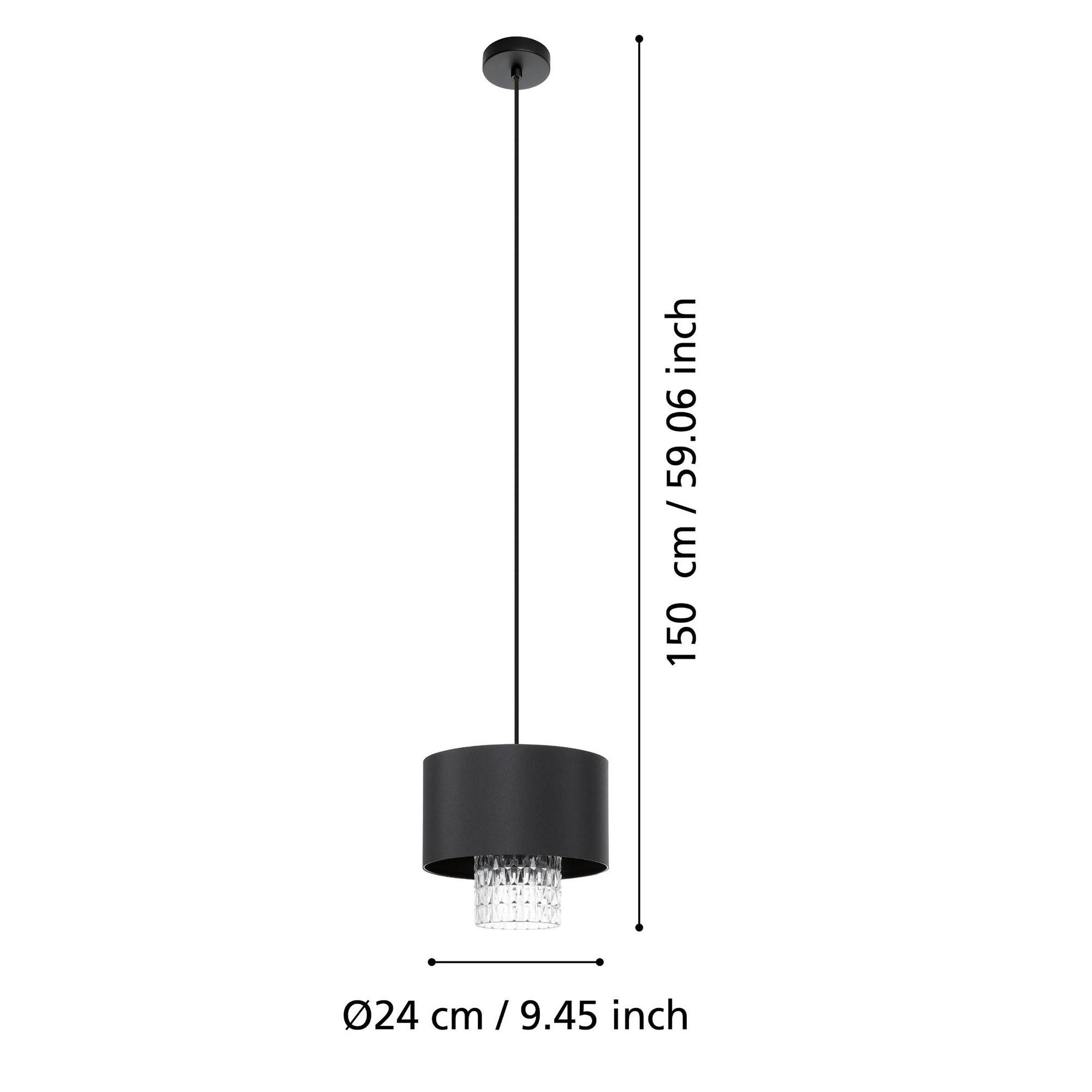 Suspension SAPUARA noir Ø24cm