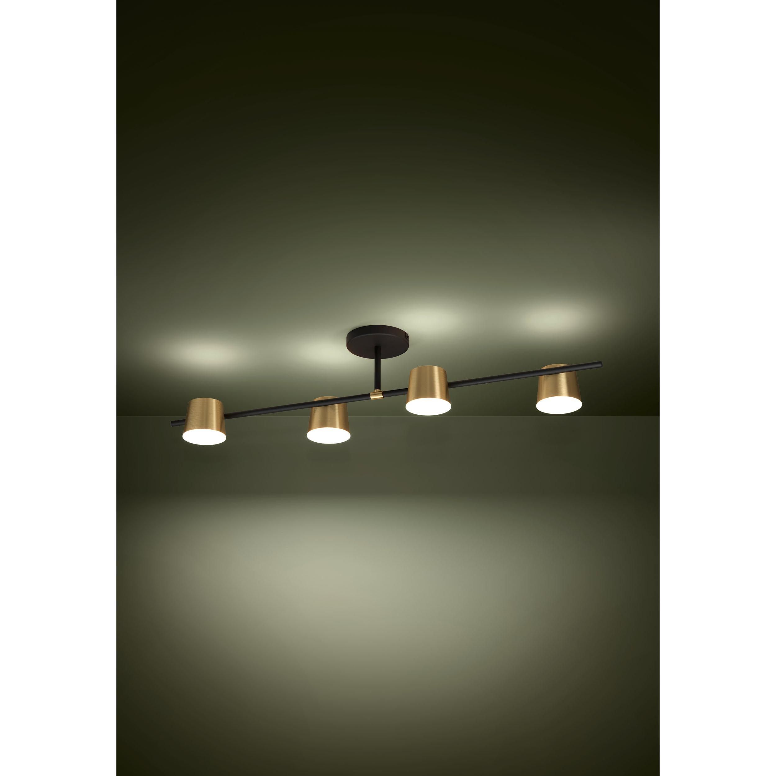 Plafonnier ALTAMIRA noir/doré L115,5cm