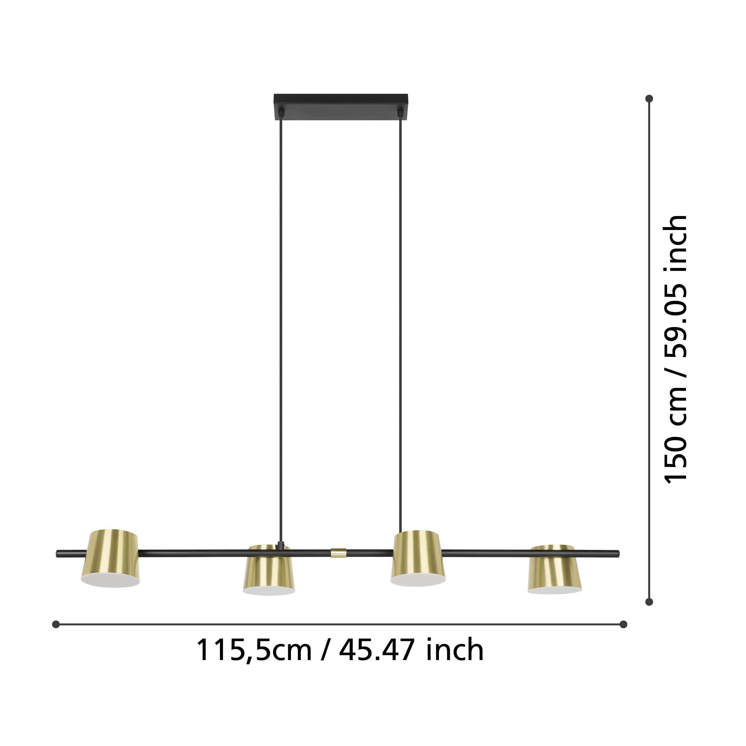 Plafonnier ALTAMIRA noir/doré L115,5cm