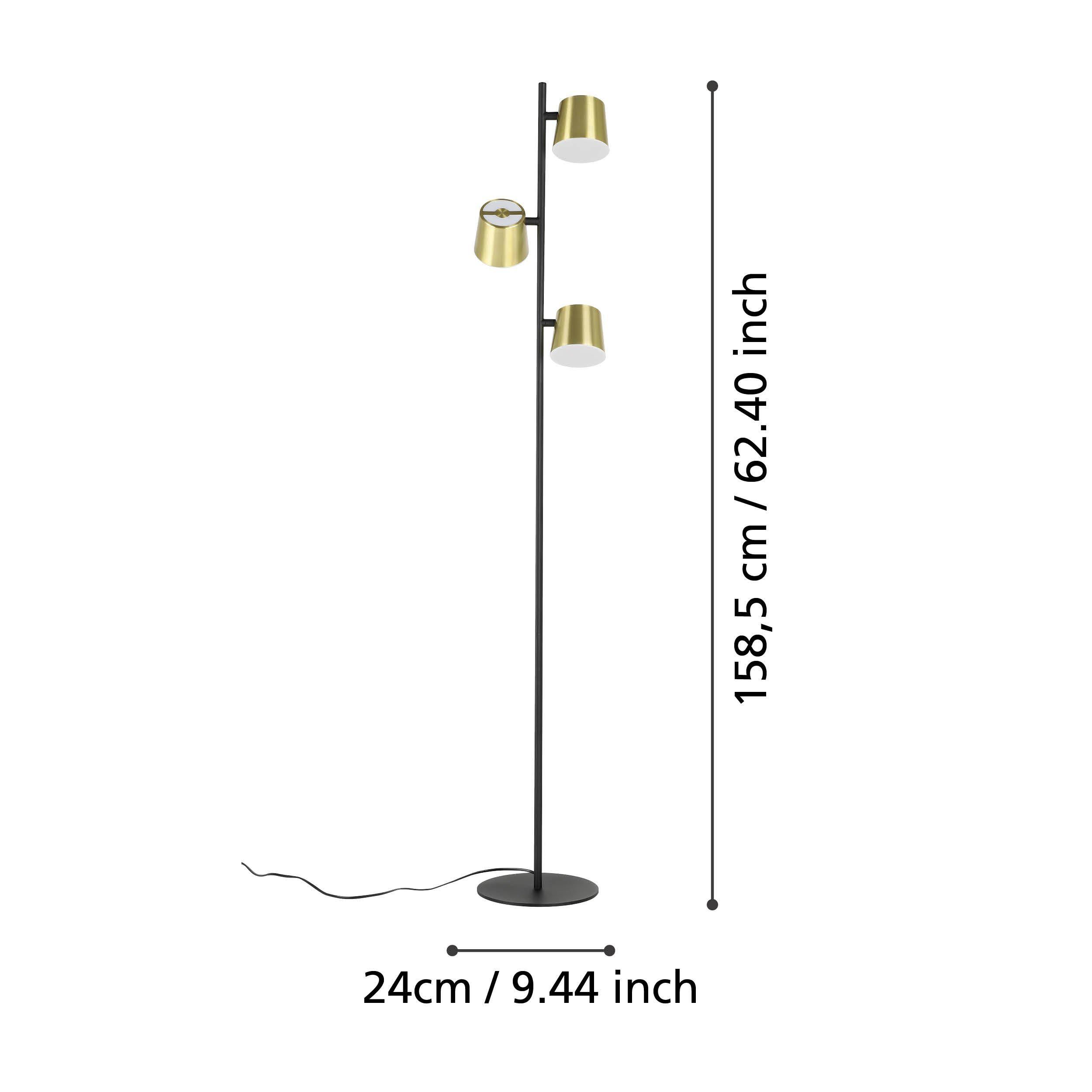 Lampadaire ALTAMIRA noir/doré H158,5cm