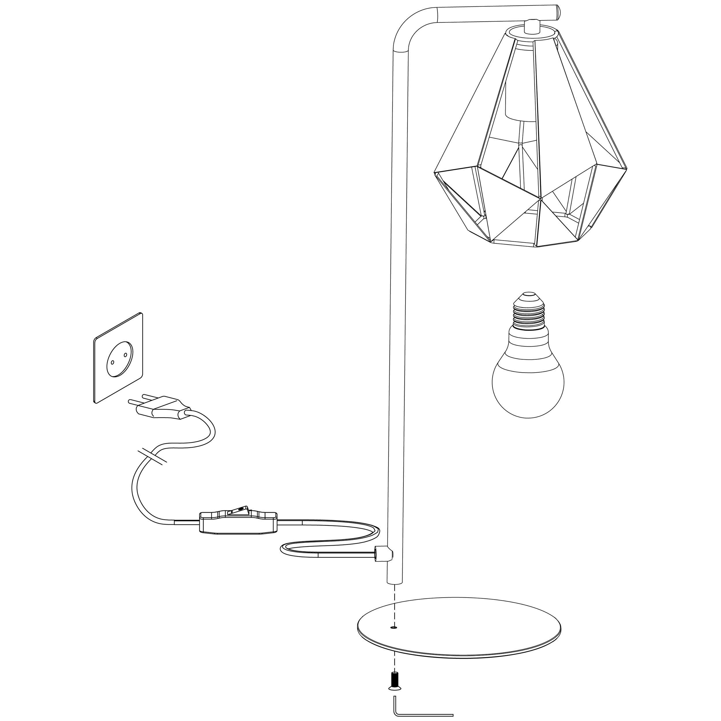 Lampe de table CARLTON 4 noir H51cm