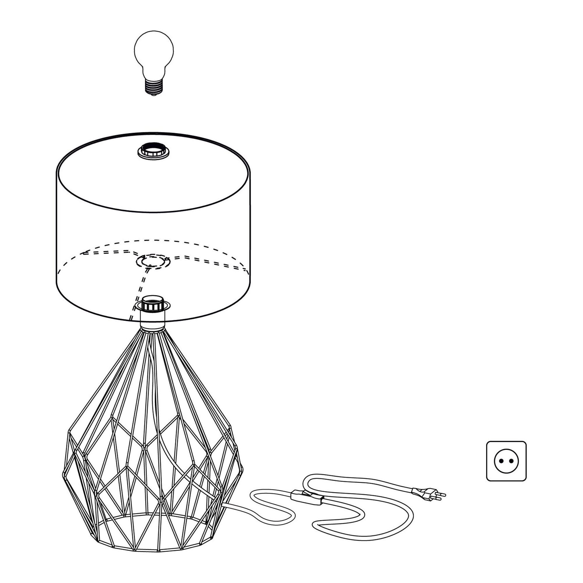 Lampe de table CARLTON 5 noir H51cm