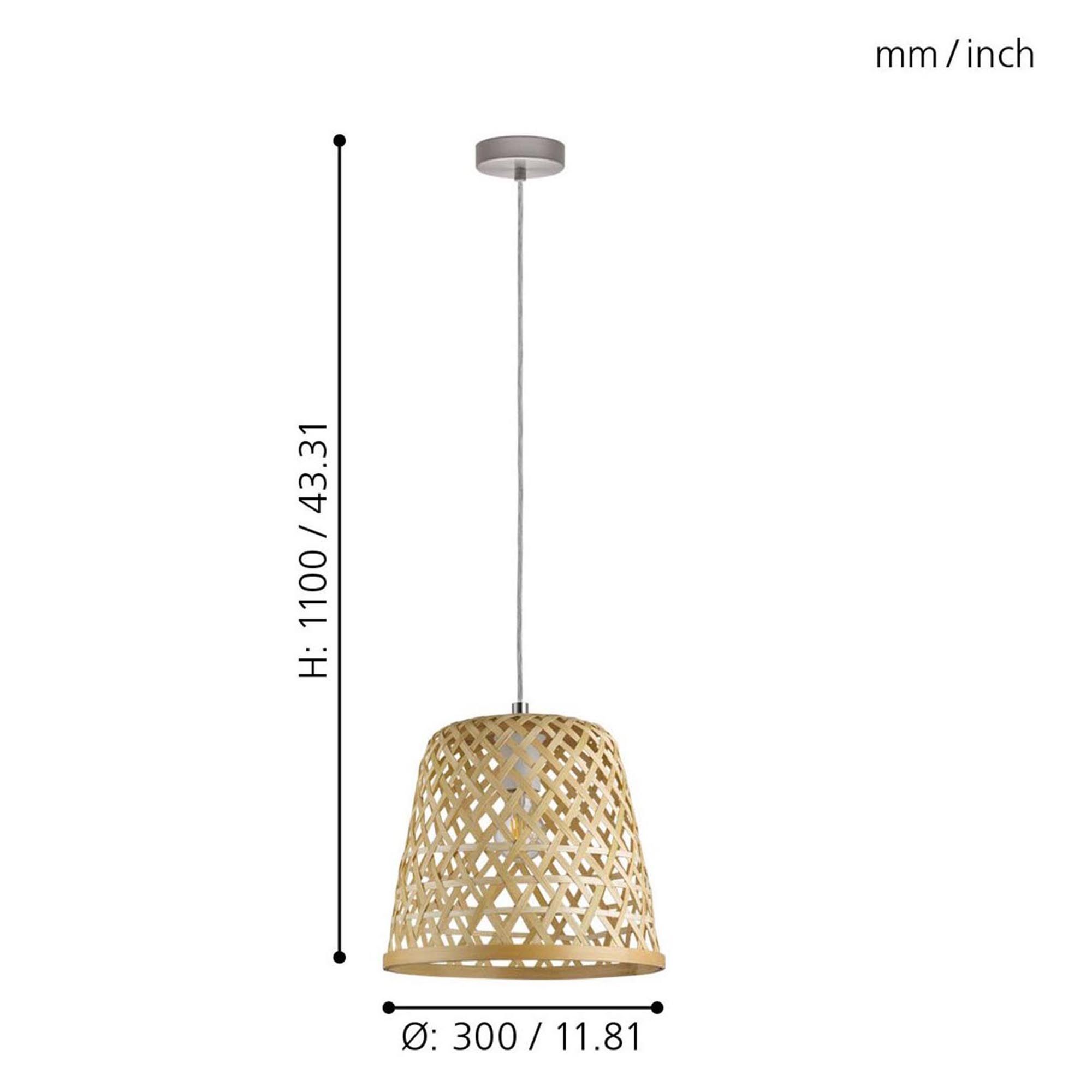 Suspension KIRKCOLM bambou naturel Ø30cm