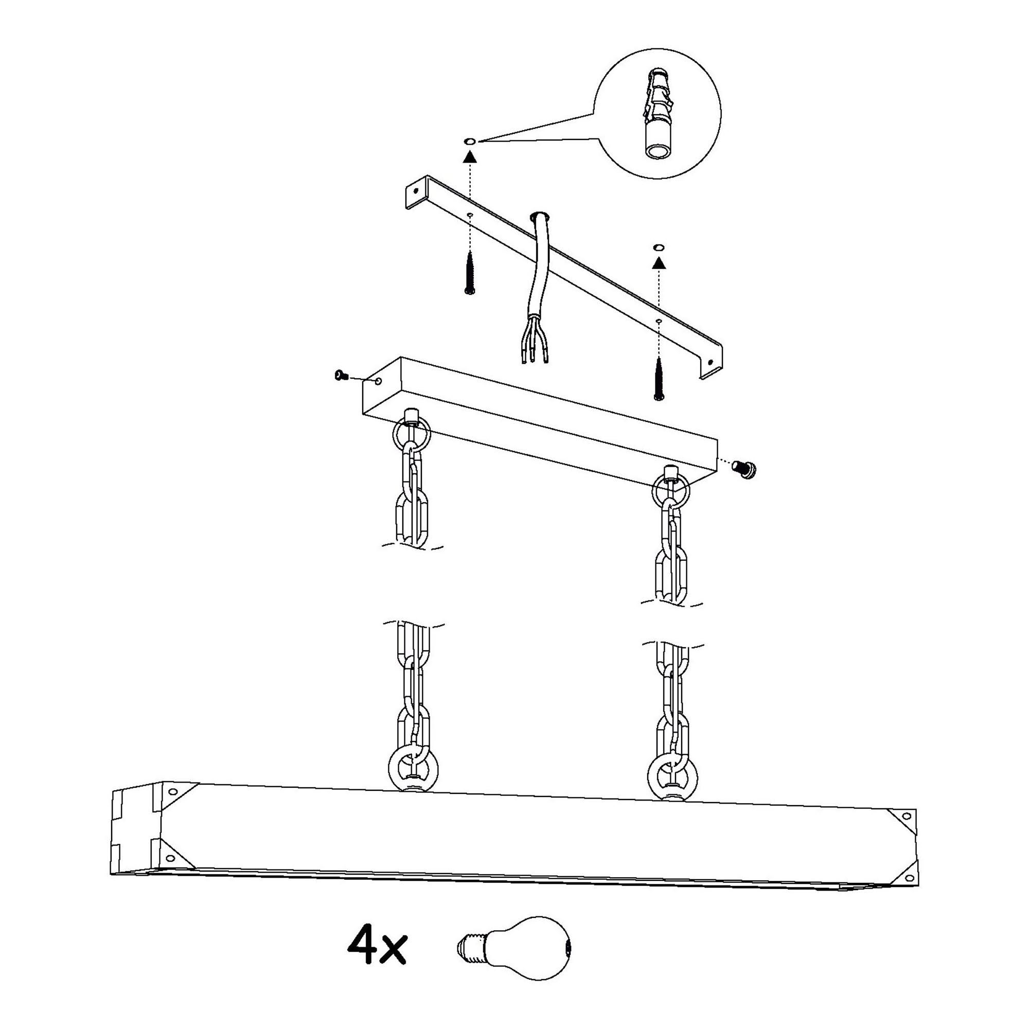 Suspension HARBOROUGH bois L90cm