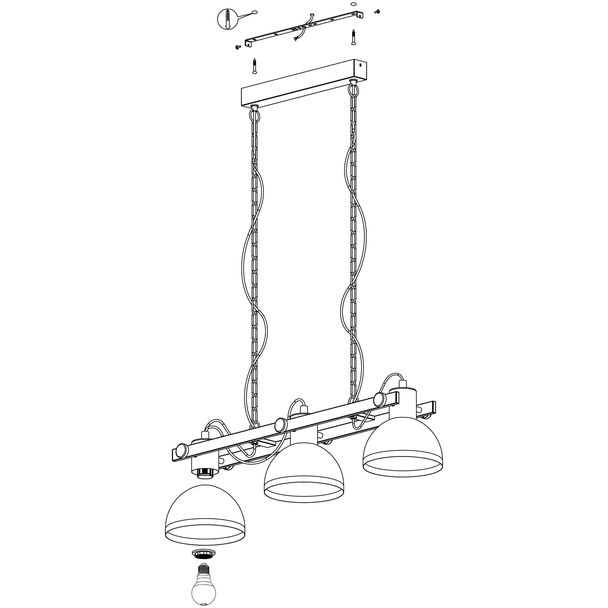Suspension LUBENHAM 1gris L90cm