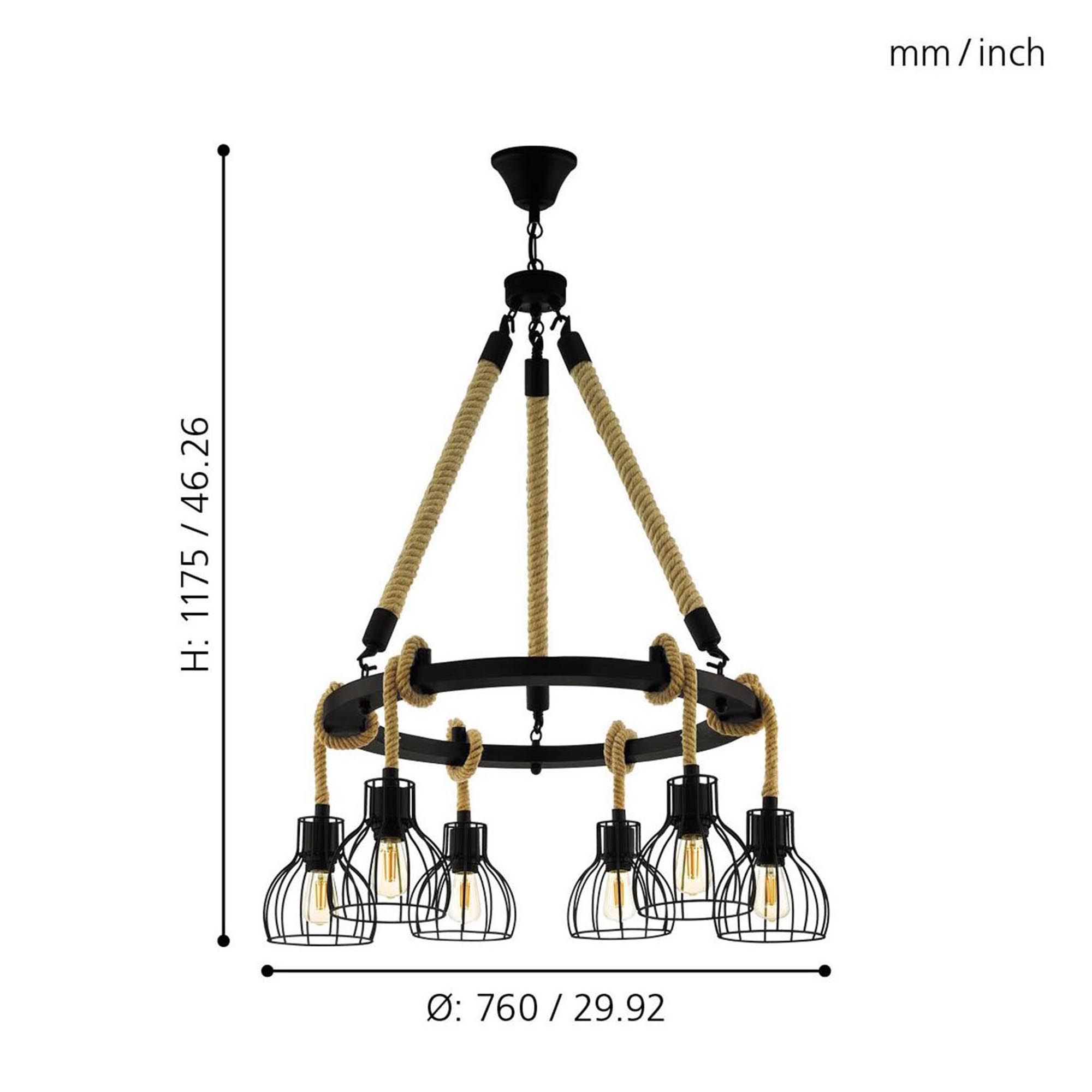 Suspension RAMPSIDE noir Ø76cm
