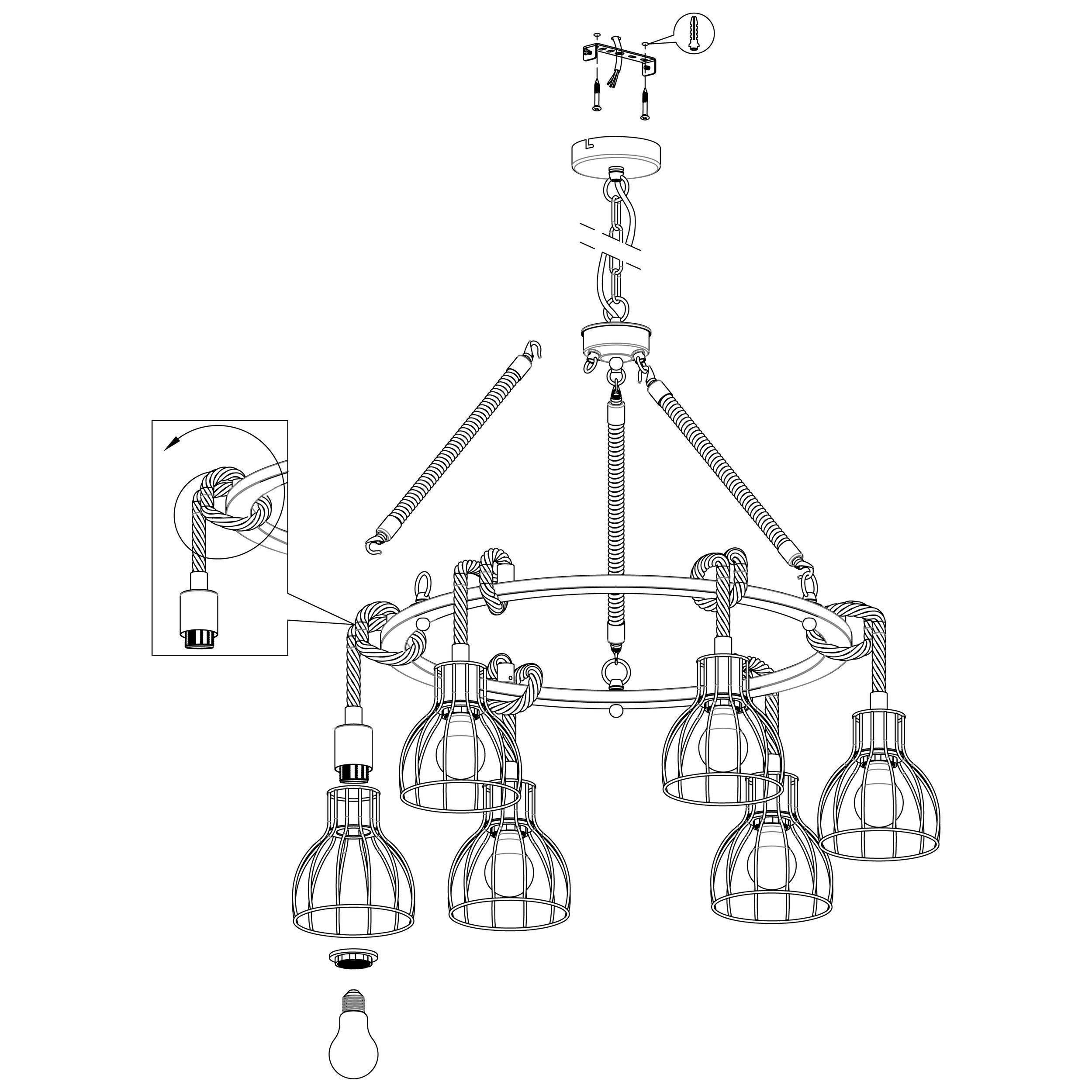 Suspension RAMPSIDE noir Ø76cm