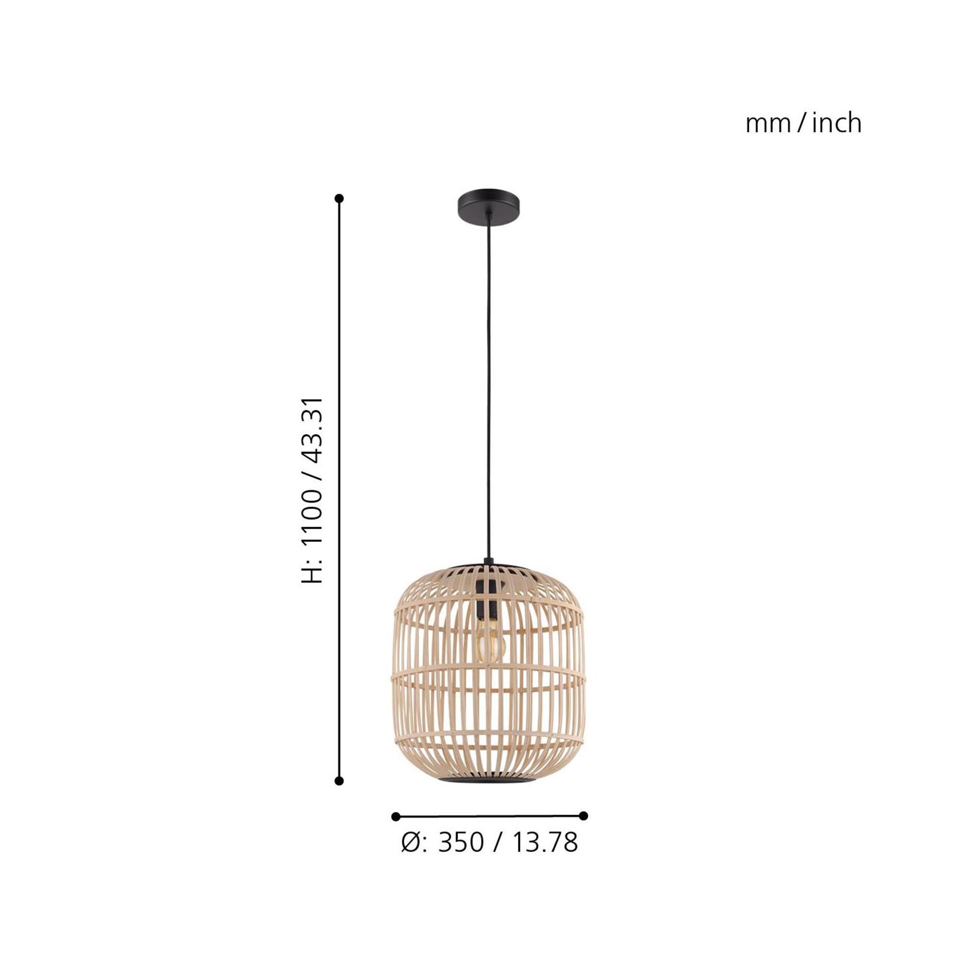 Suspension BORDESLEY bambou/naturel Ø35cm