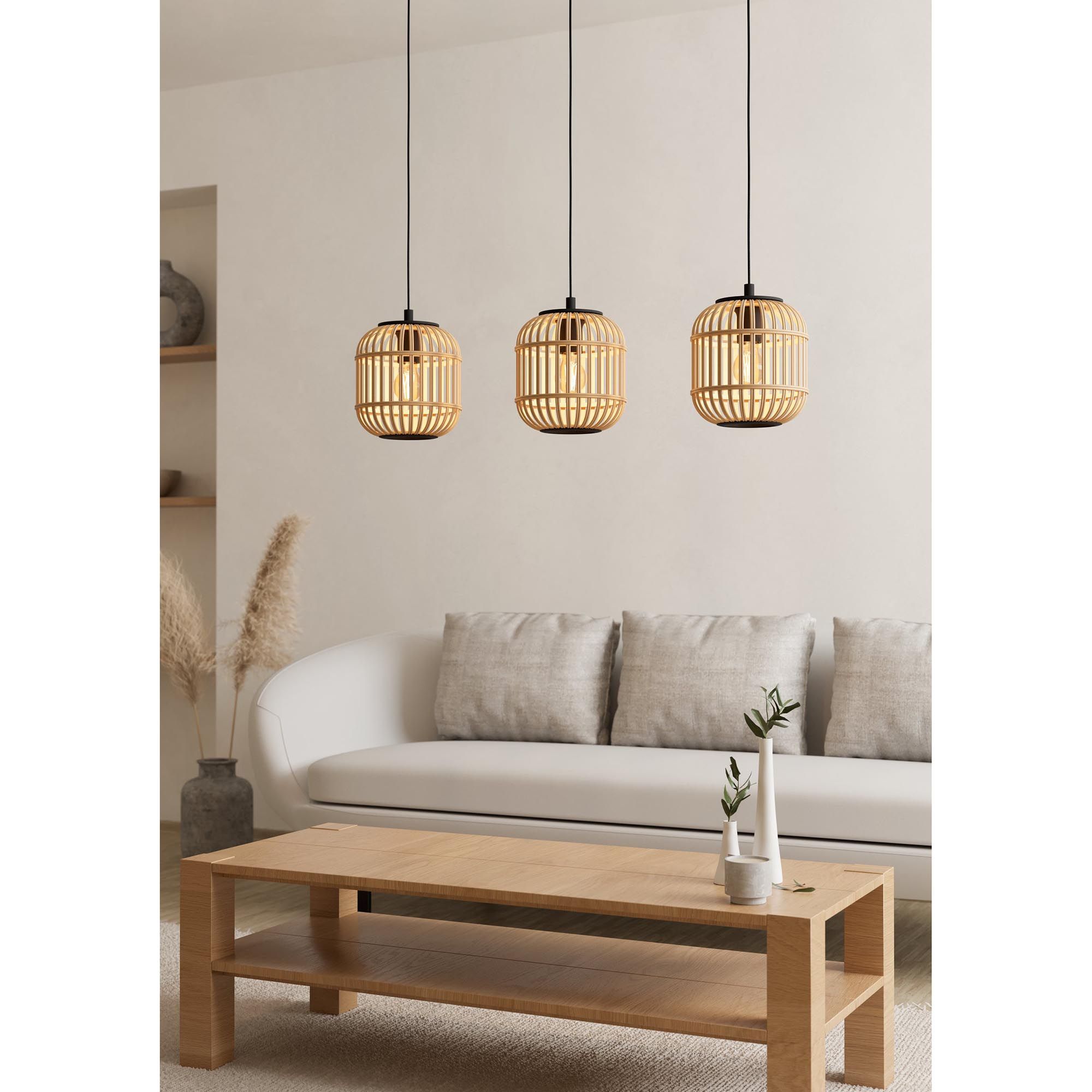 Suspension bambou naturel BORDESLEY barre 3