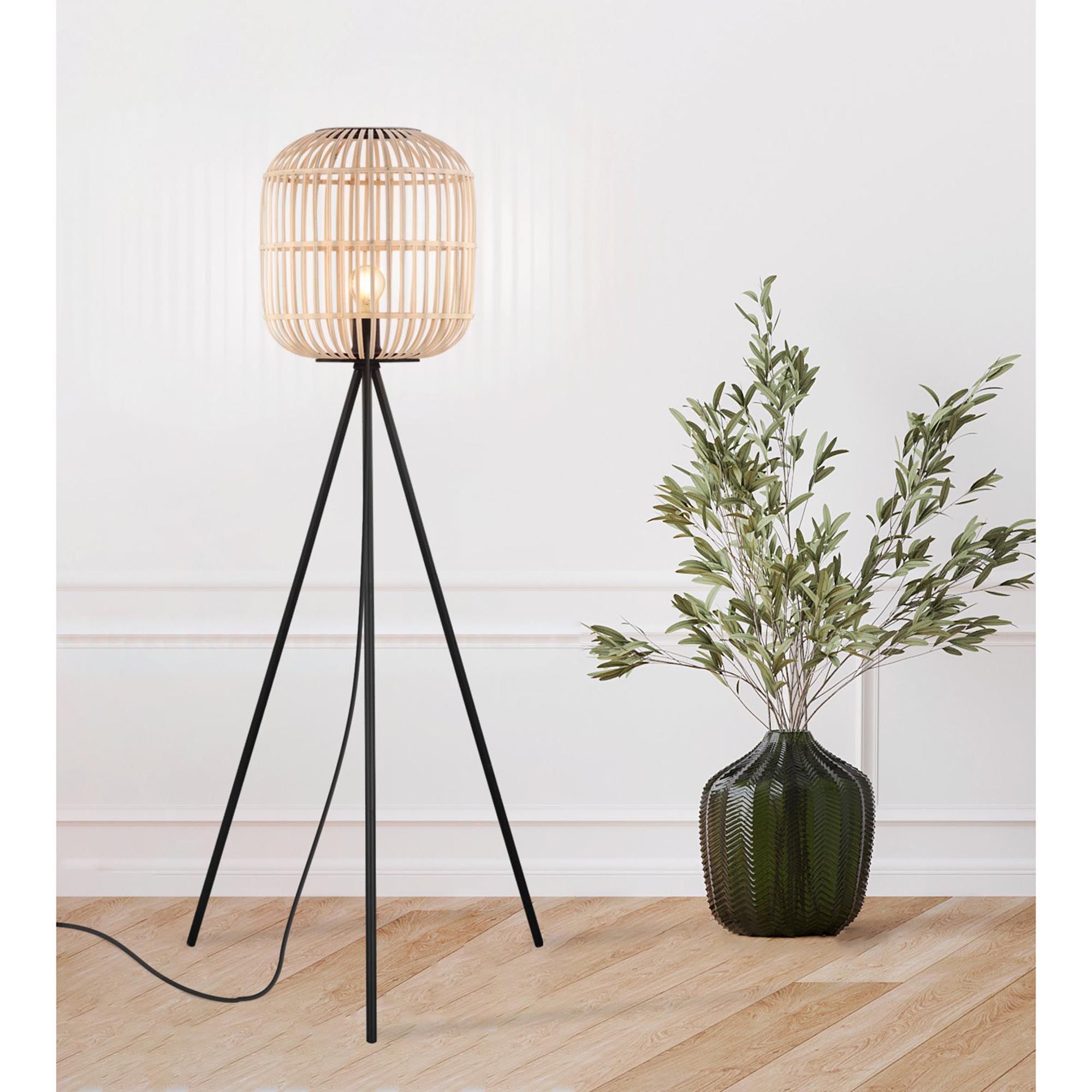 Lampadaire bambou naturel BORDESLEY E27 1X28W