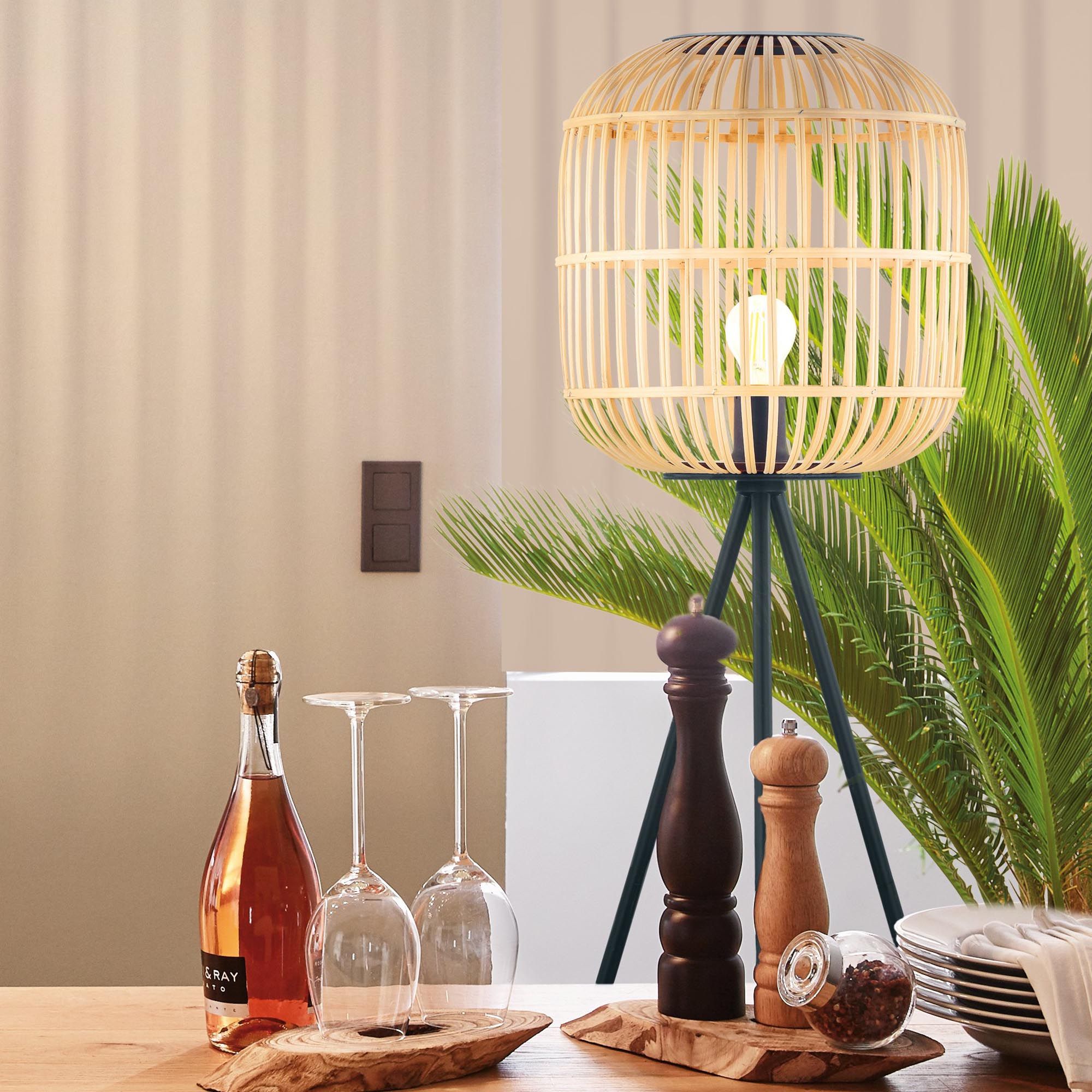 Lampadaire bambou naturel BORDESLEY E27 1X28W