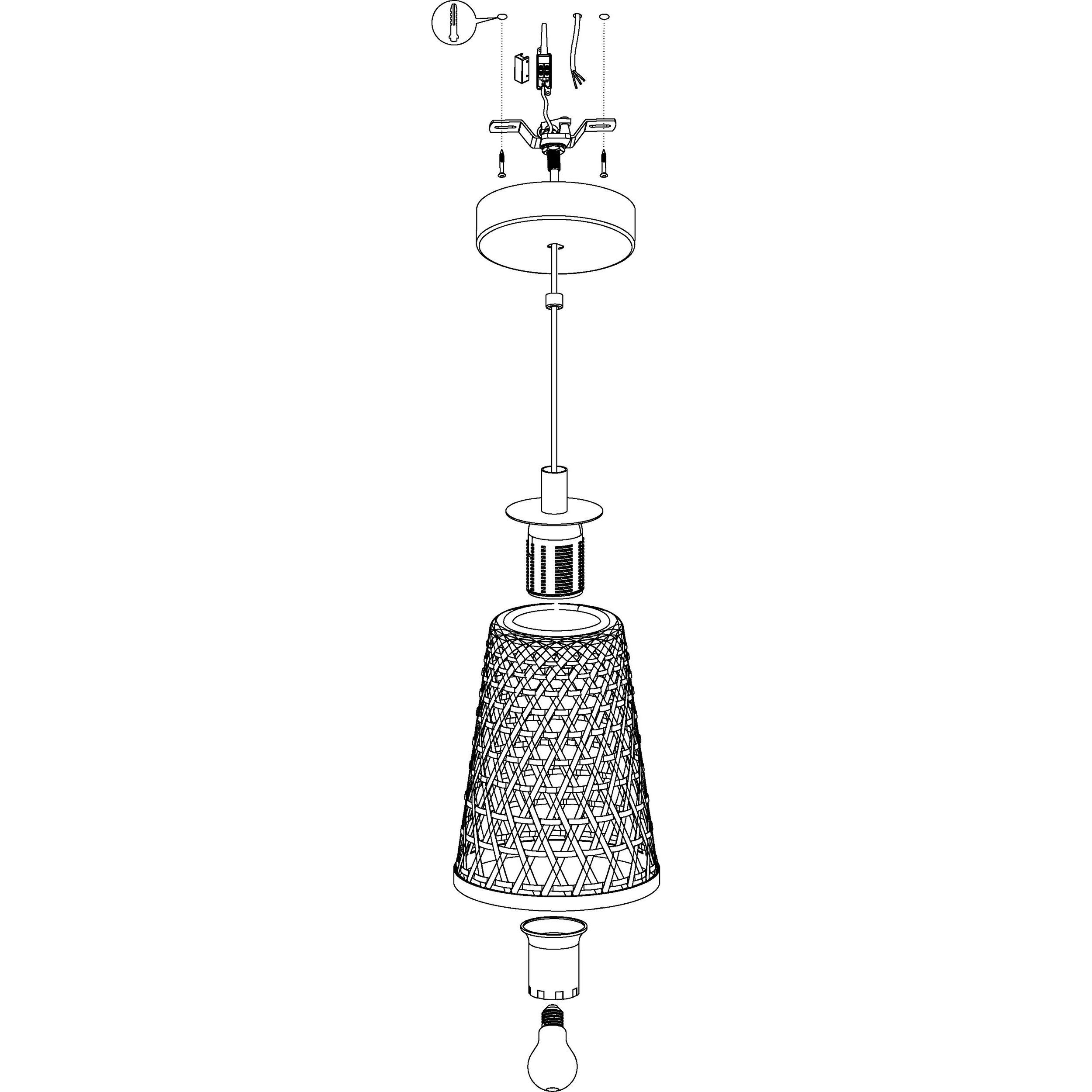 Suspension BORDESLEY bambou/naturel Ø18cm