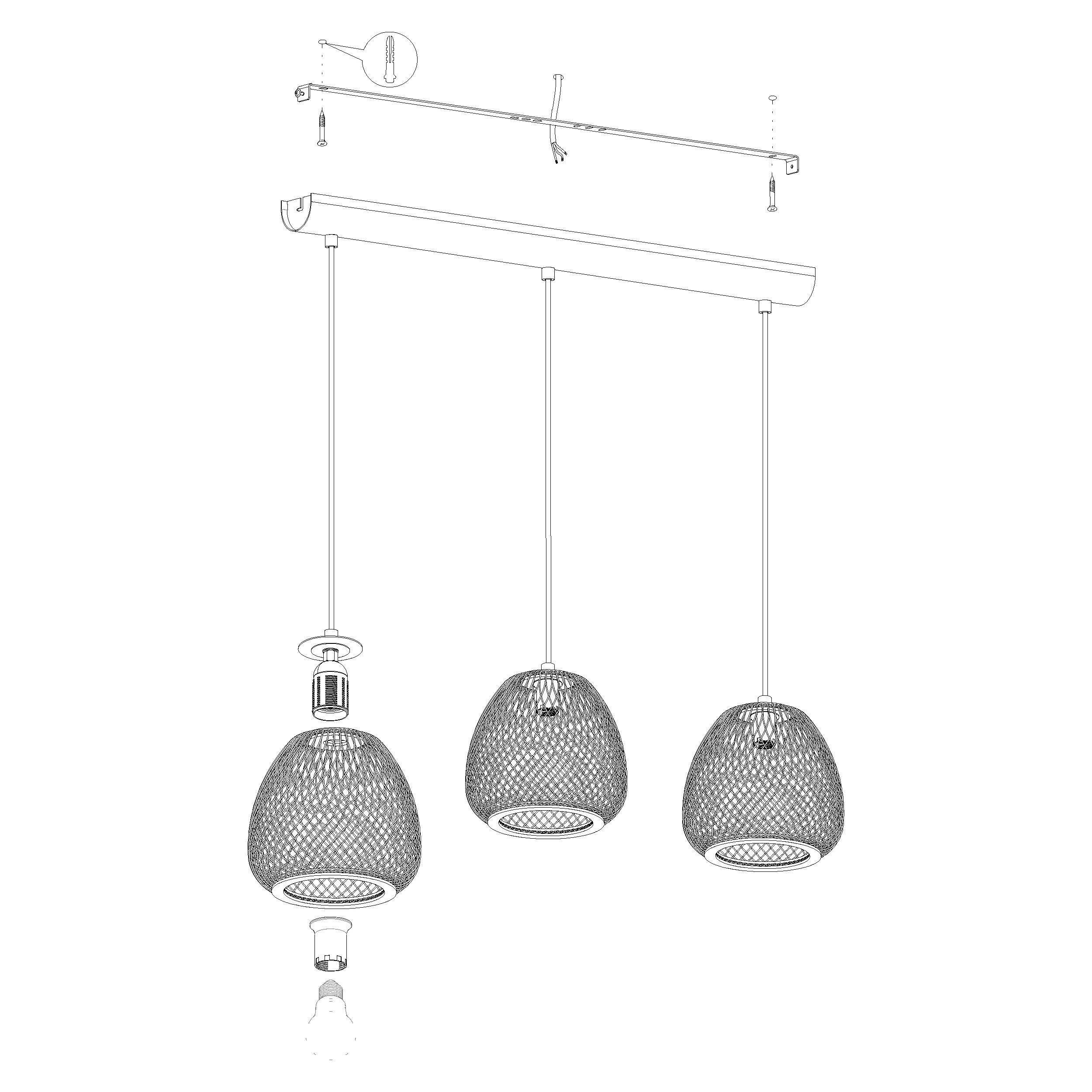 Suspension DEMBLEY bois L90cm
