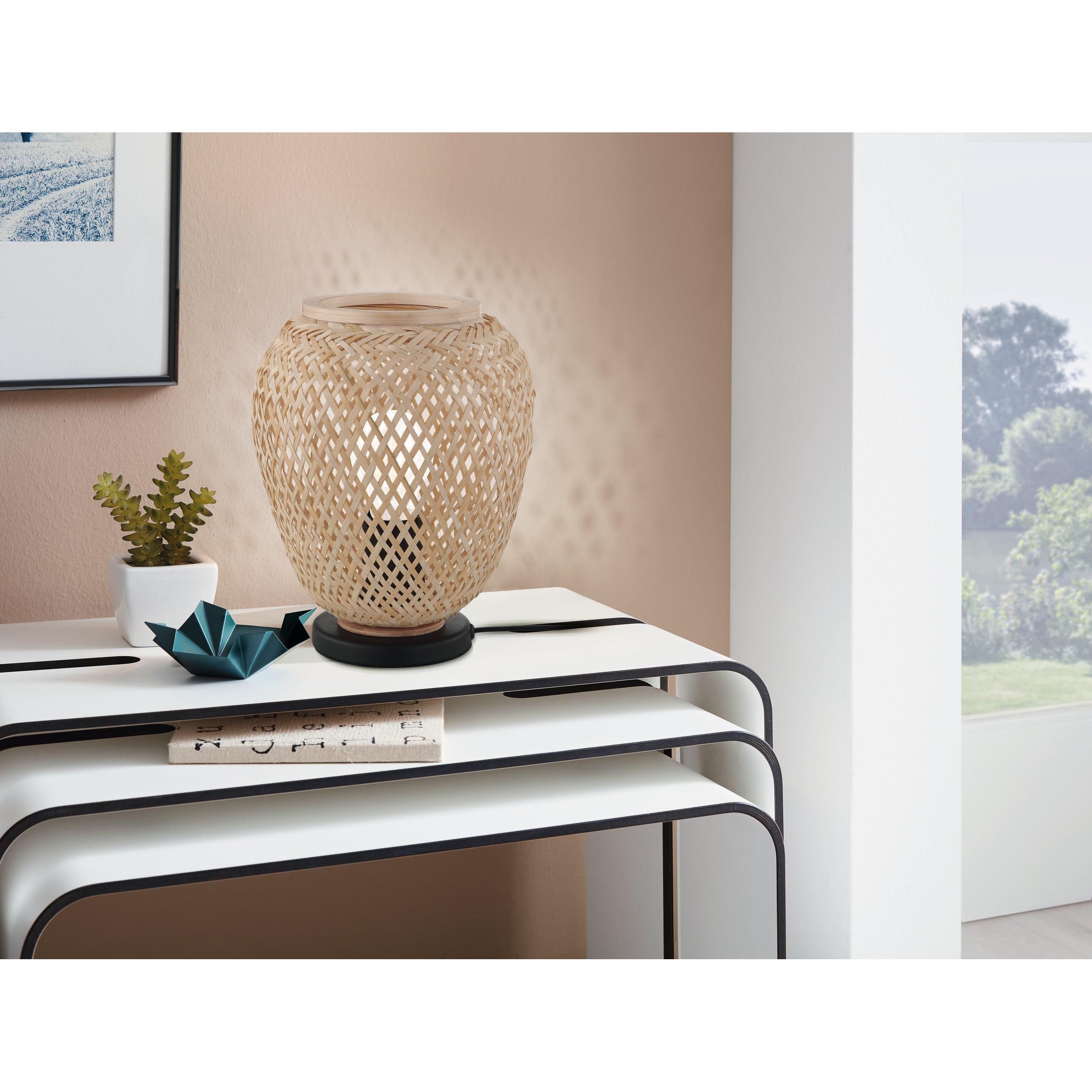 Lampe de table DEMBLEY bois H25cm