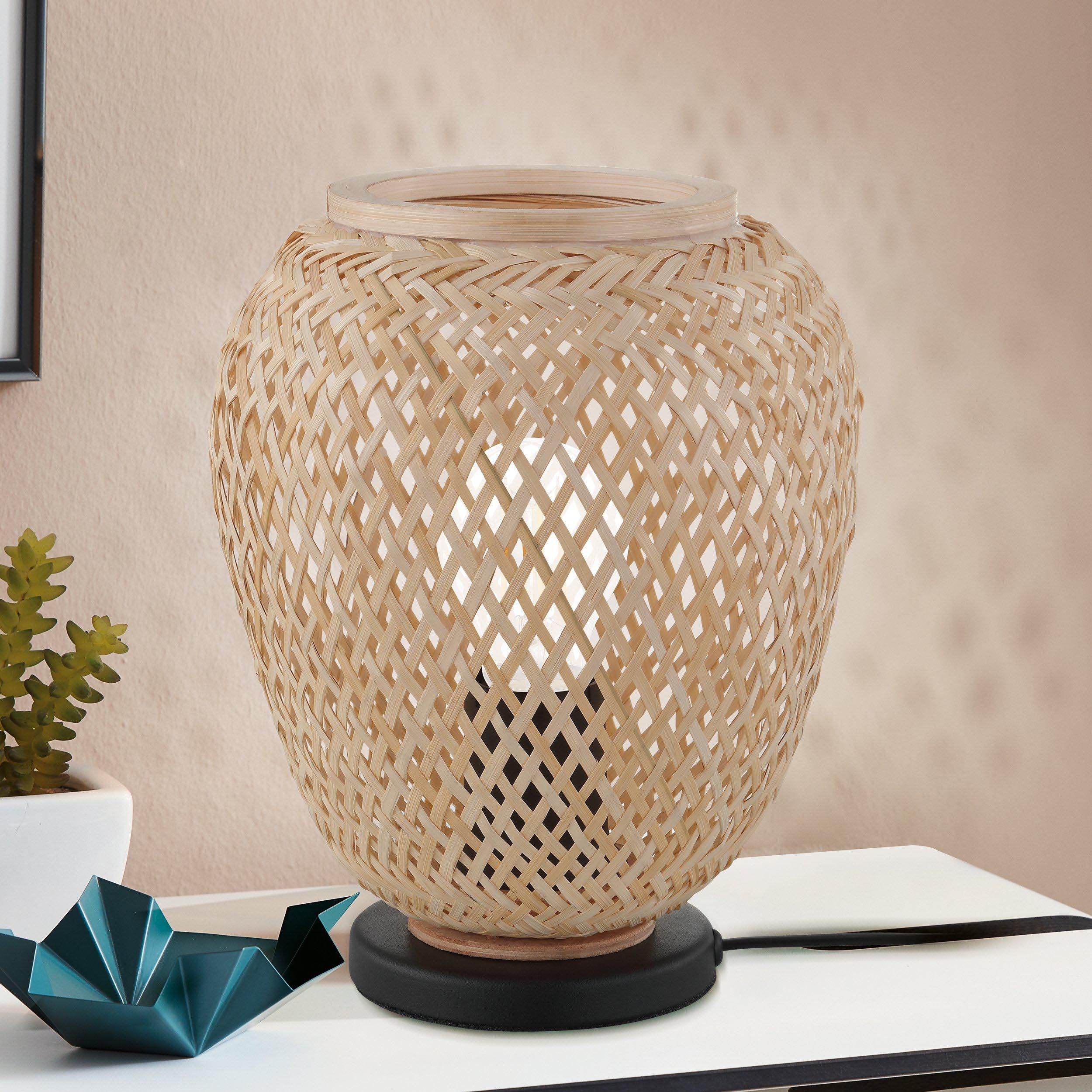 Lampe de table DEMBLEY bois H25cm