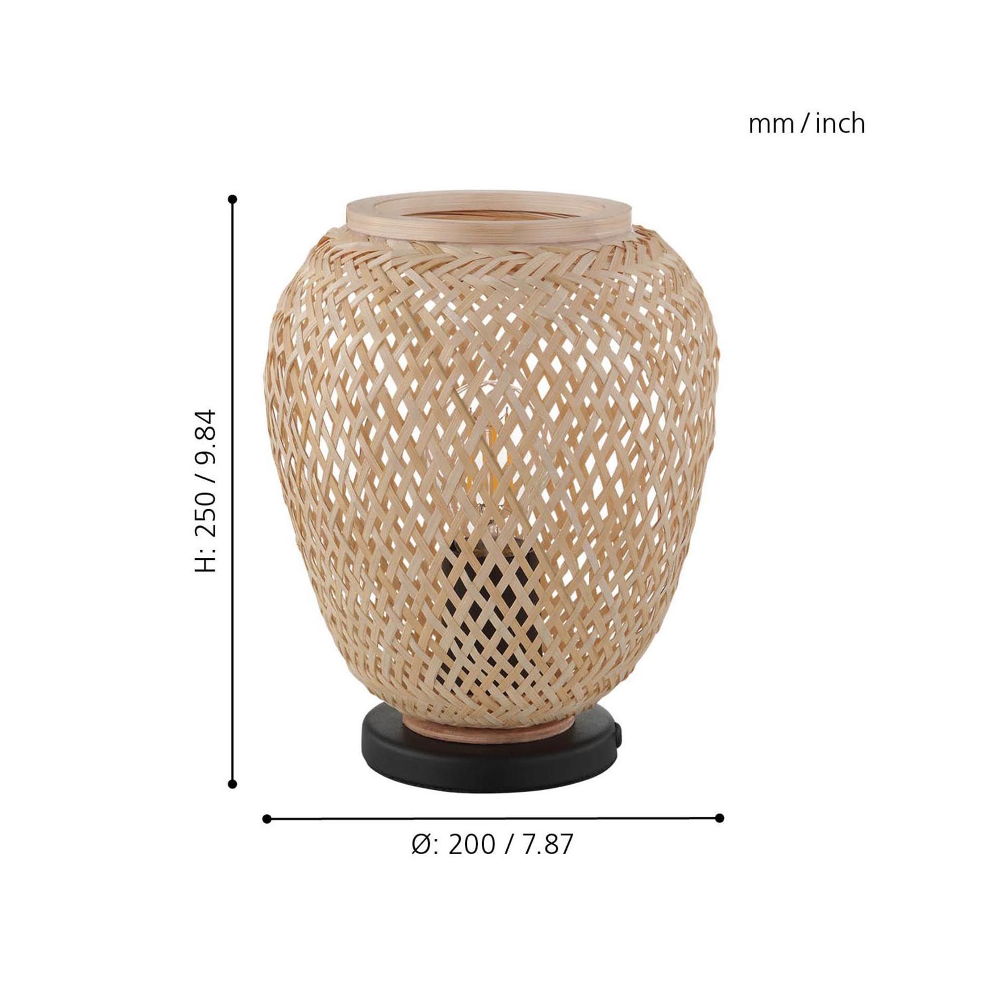 Lampe de table DEMBLEY bois H25cm