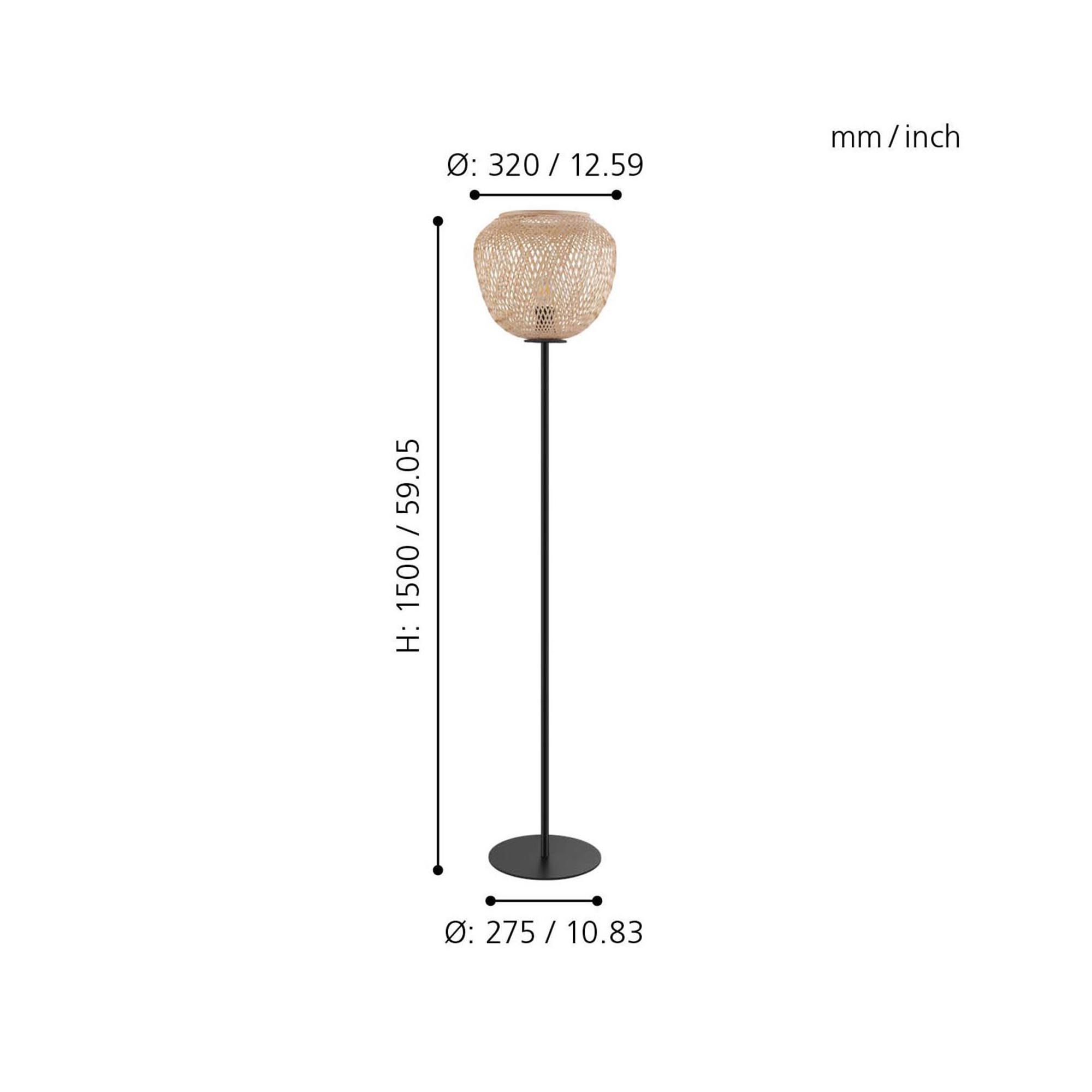 Lampadaire DEMBLEY bois H150cm