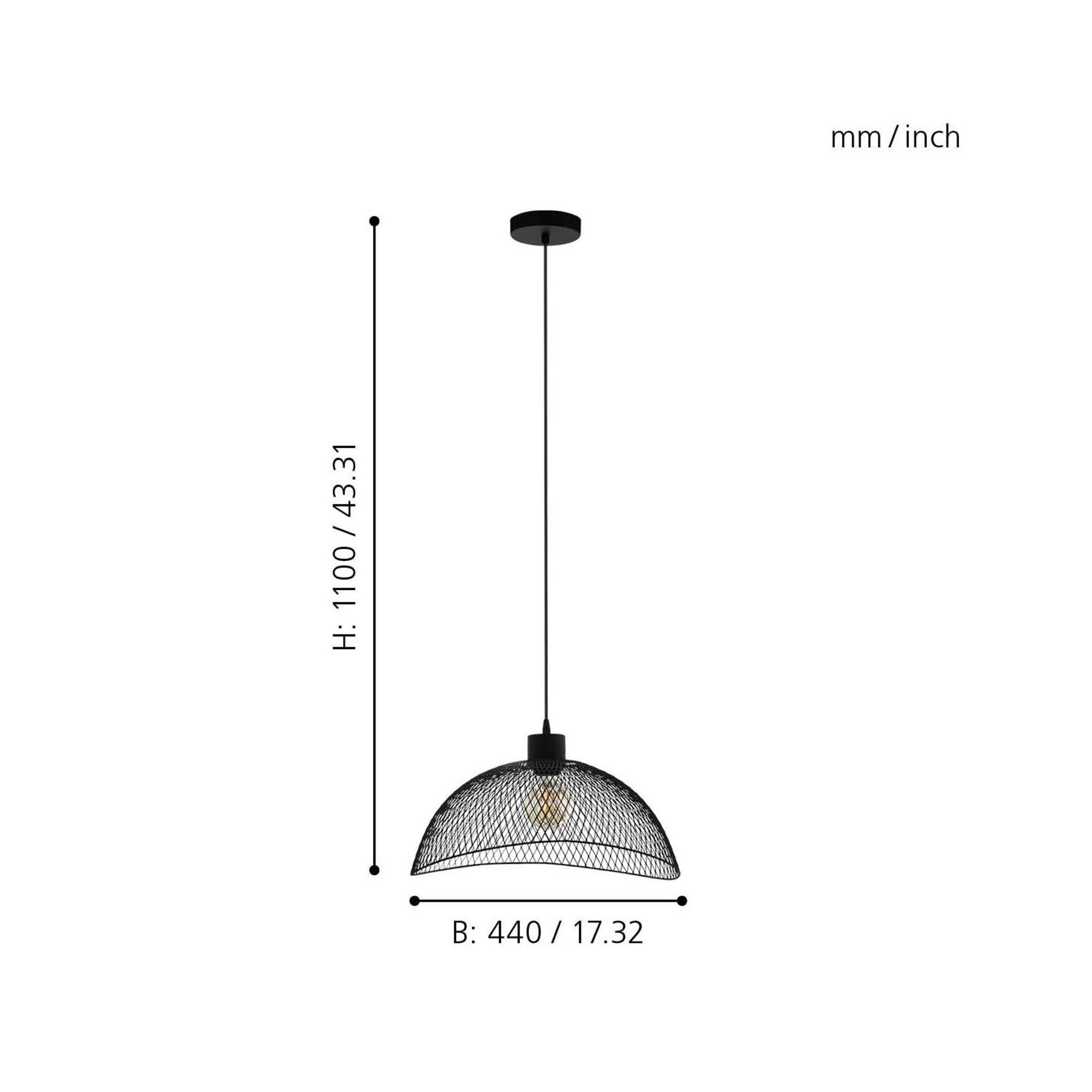 Suspension POMPEYA noir Ø45cm