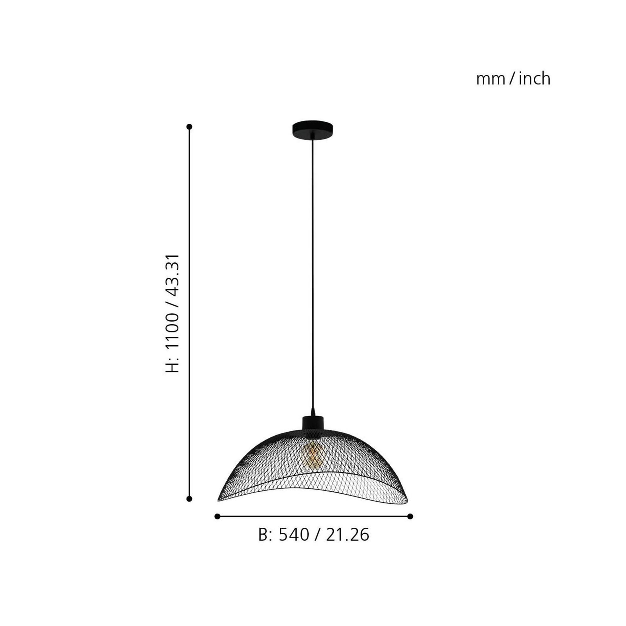 Suspension POMPEYA noir Ø56cm