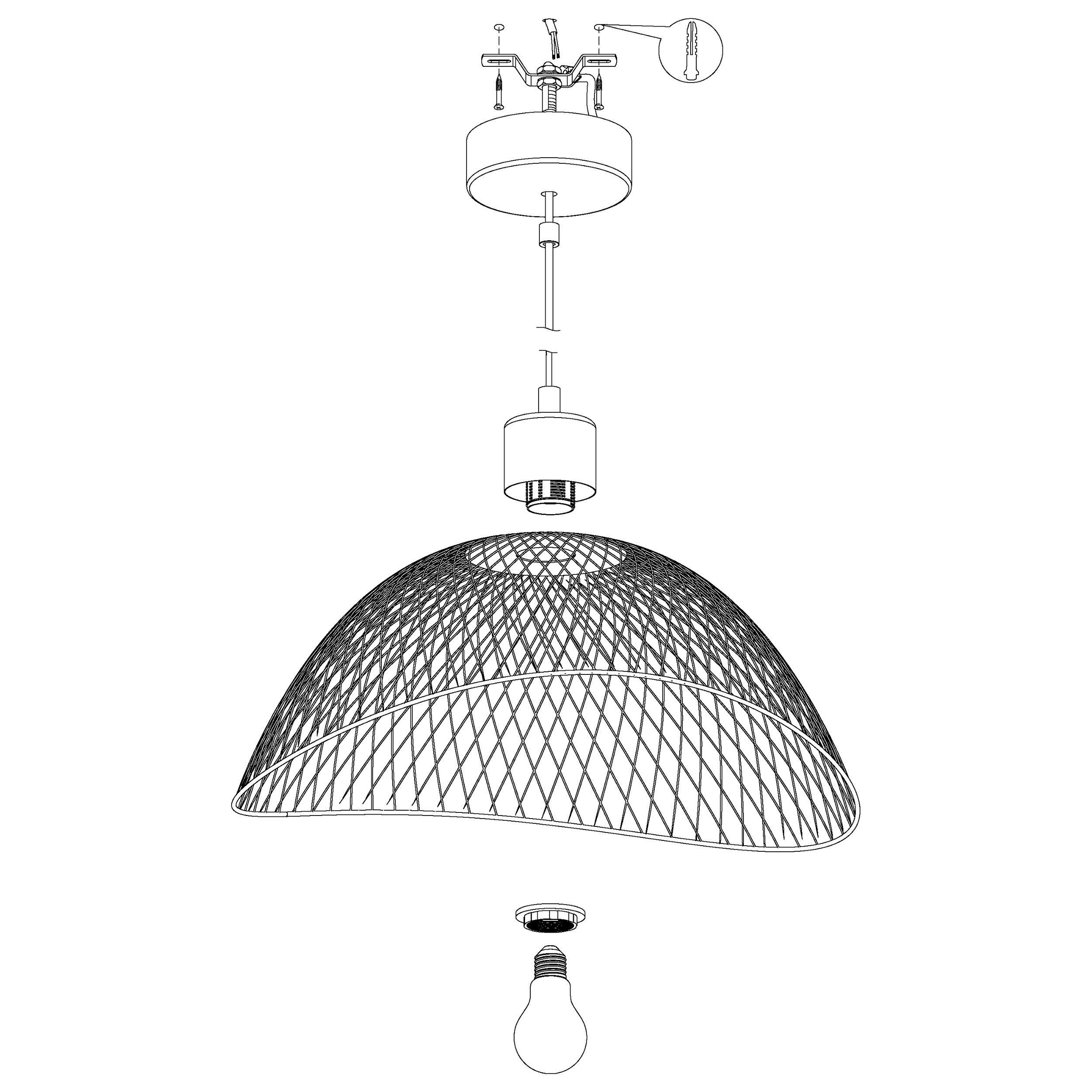 Suspension POMPEYA noir Ø56cm