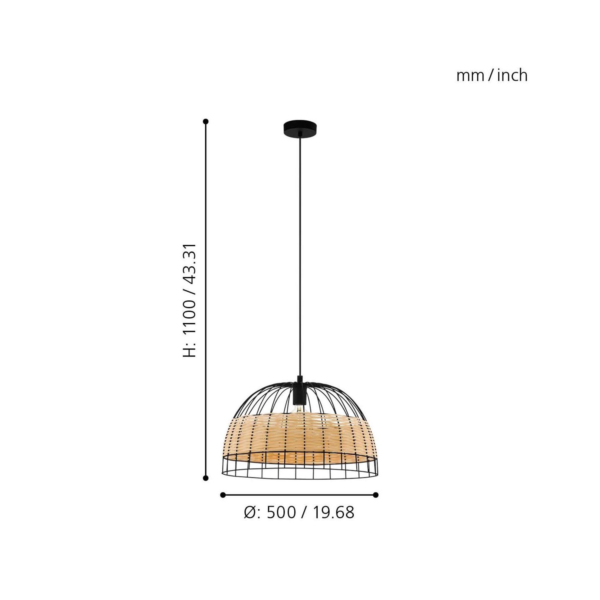 Suspension ANWICK naturel Ø50cm