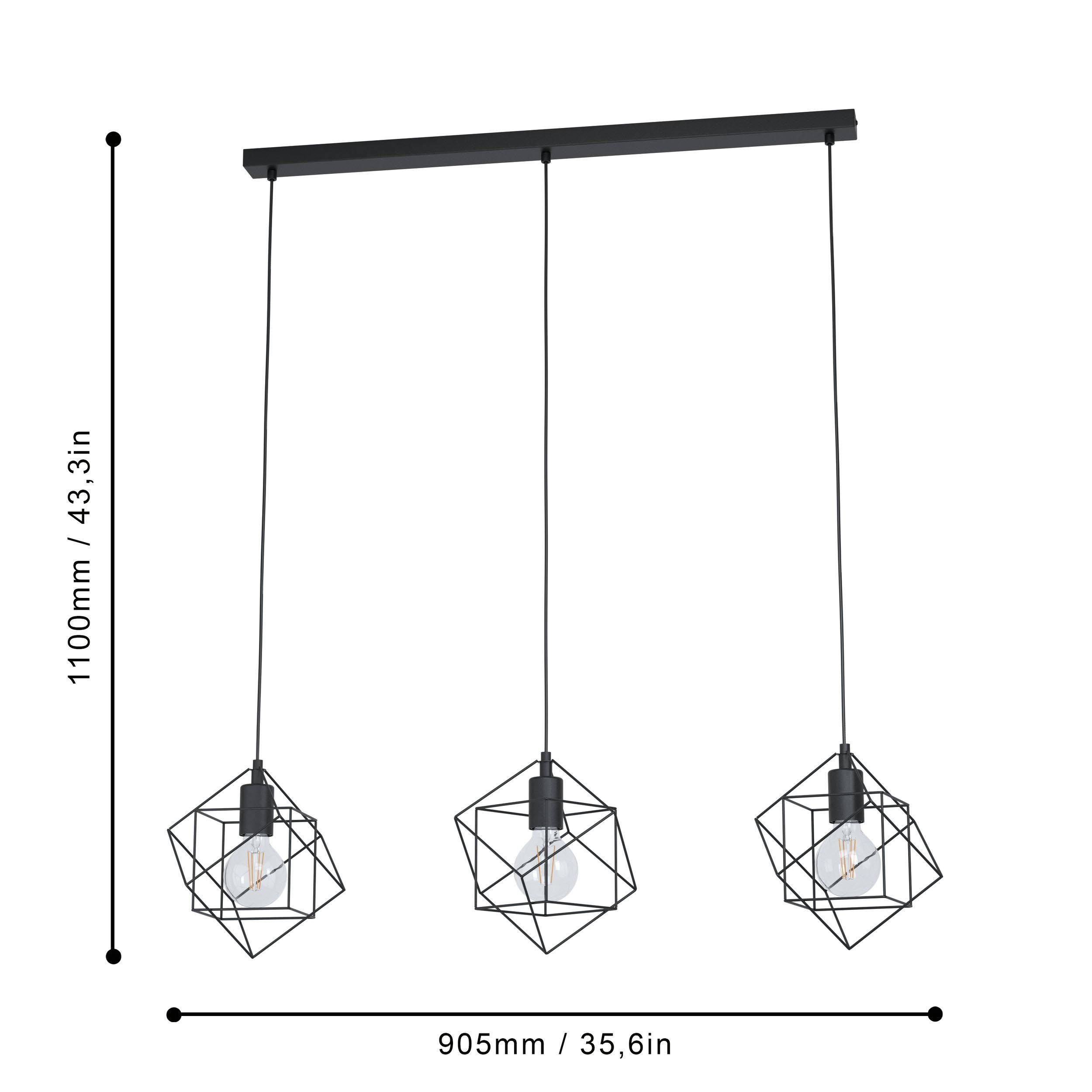 Suspension STRAITON noir L90,5cm