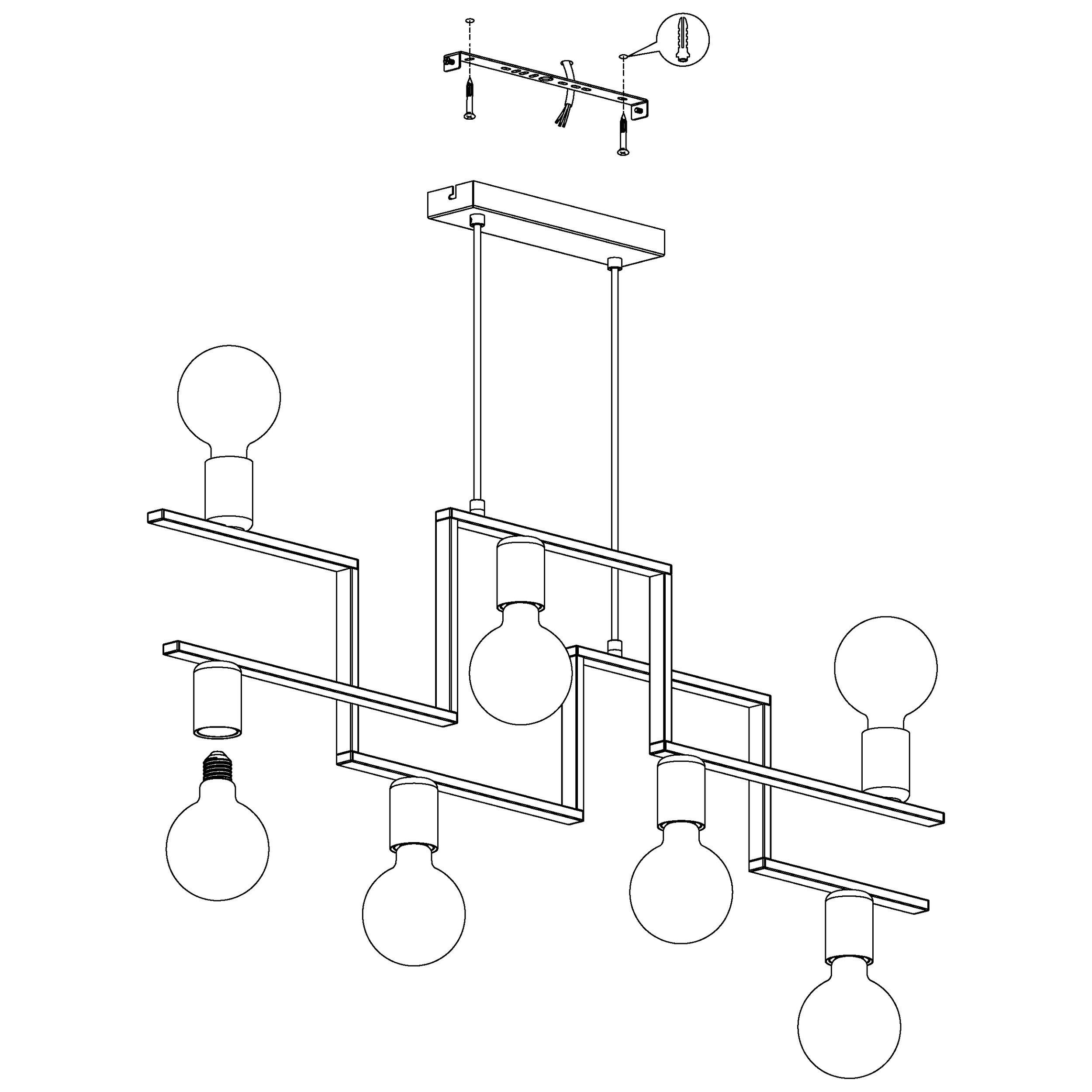 Suspension FEMBARD noir L88cm
