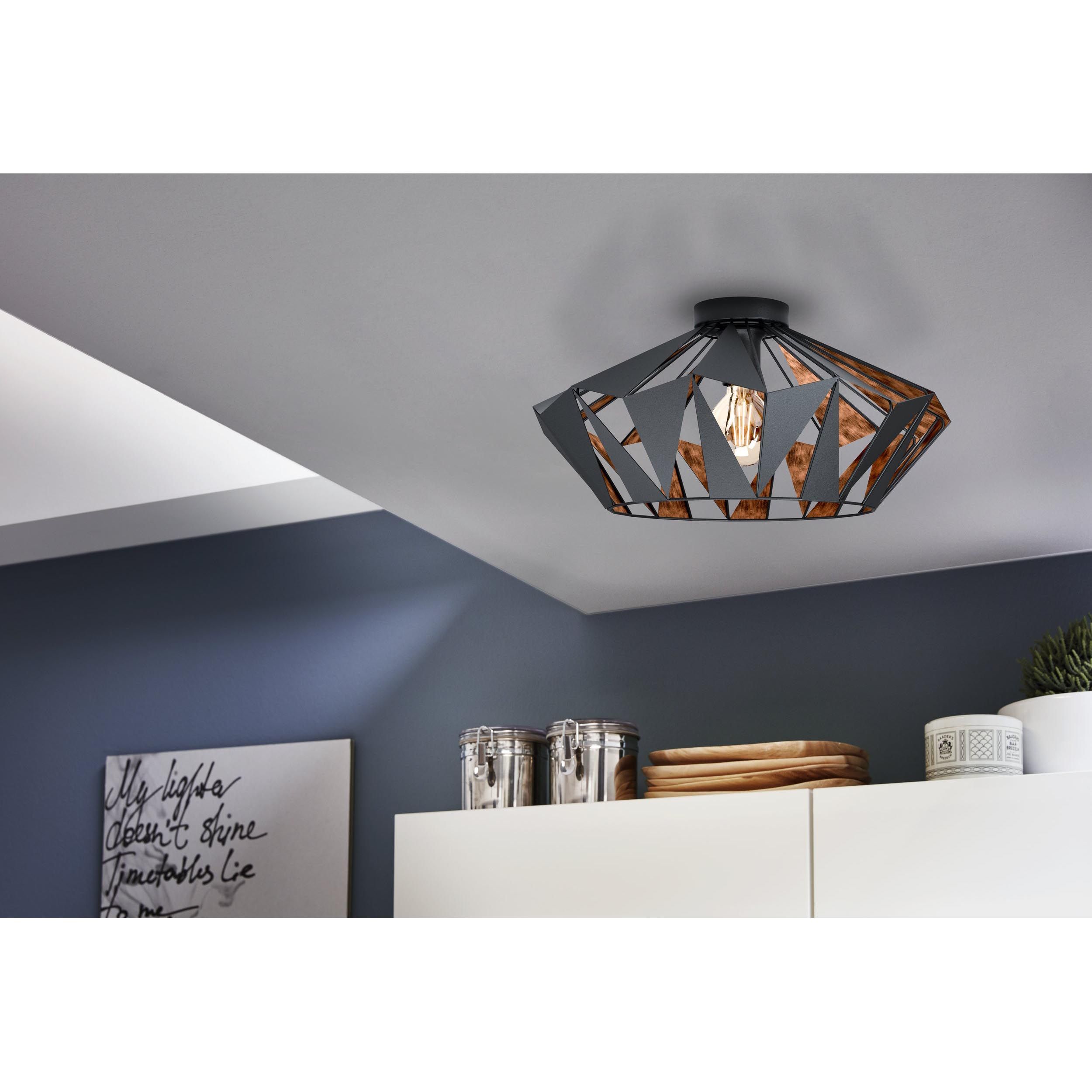 Plafonnier CARLTON noir Ø47cm