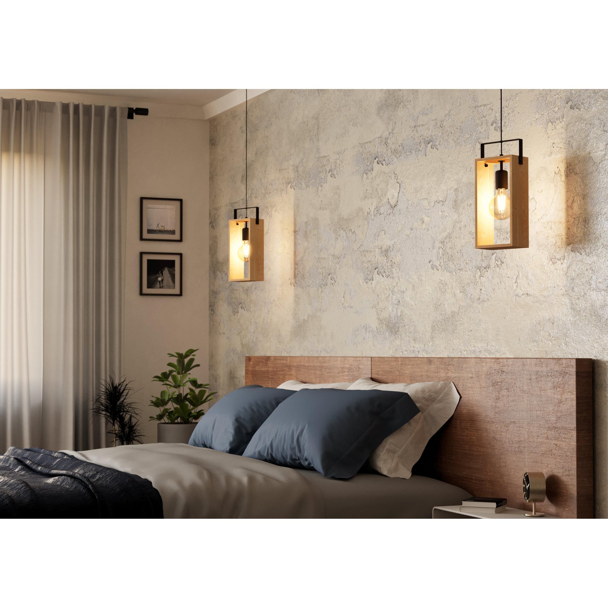 Suspension bois naturel FAMBOROUGH E27 1X40W