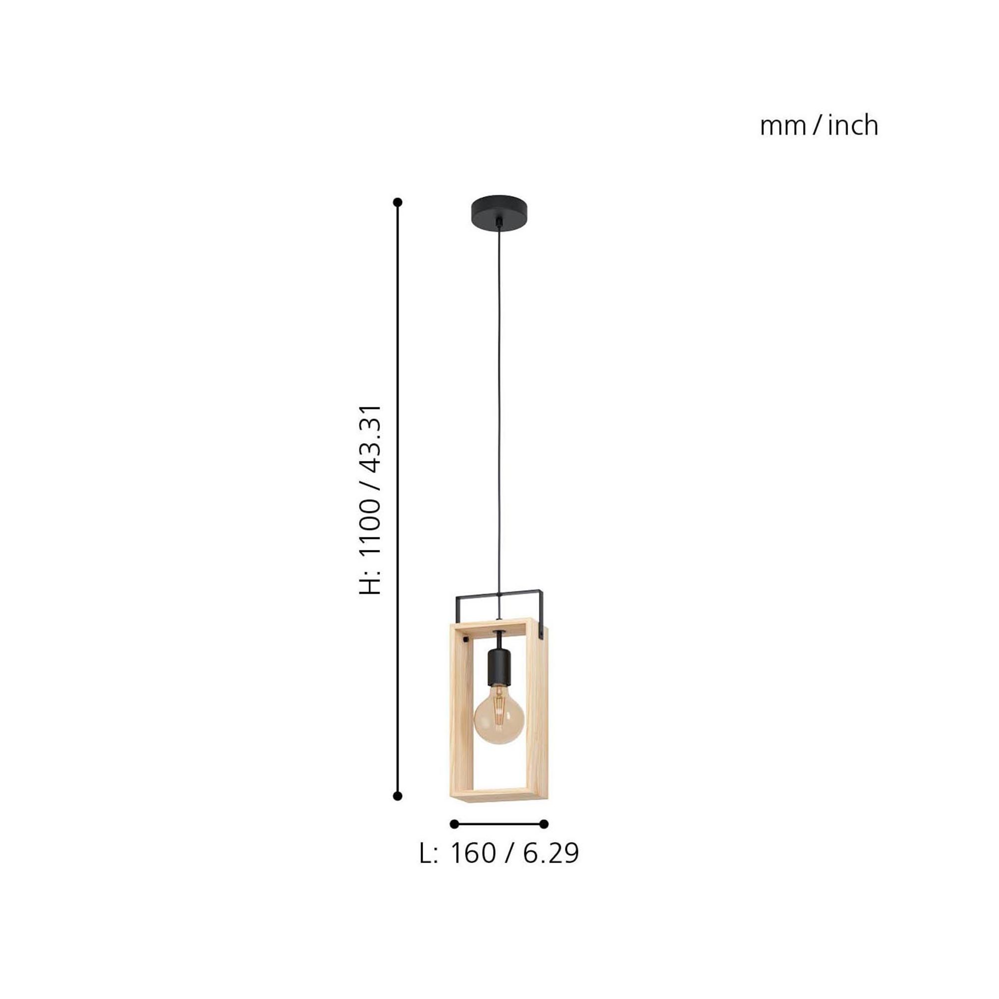 Suspension bois naturel FAMBOROUGH E27 1X40W