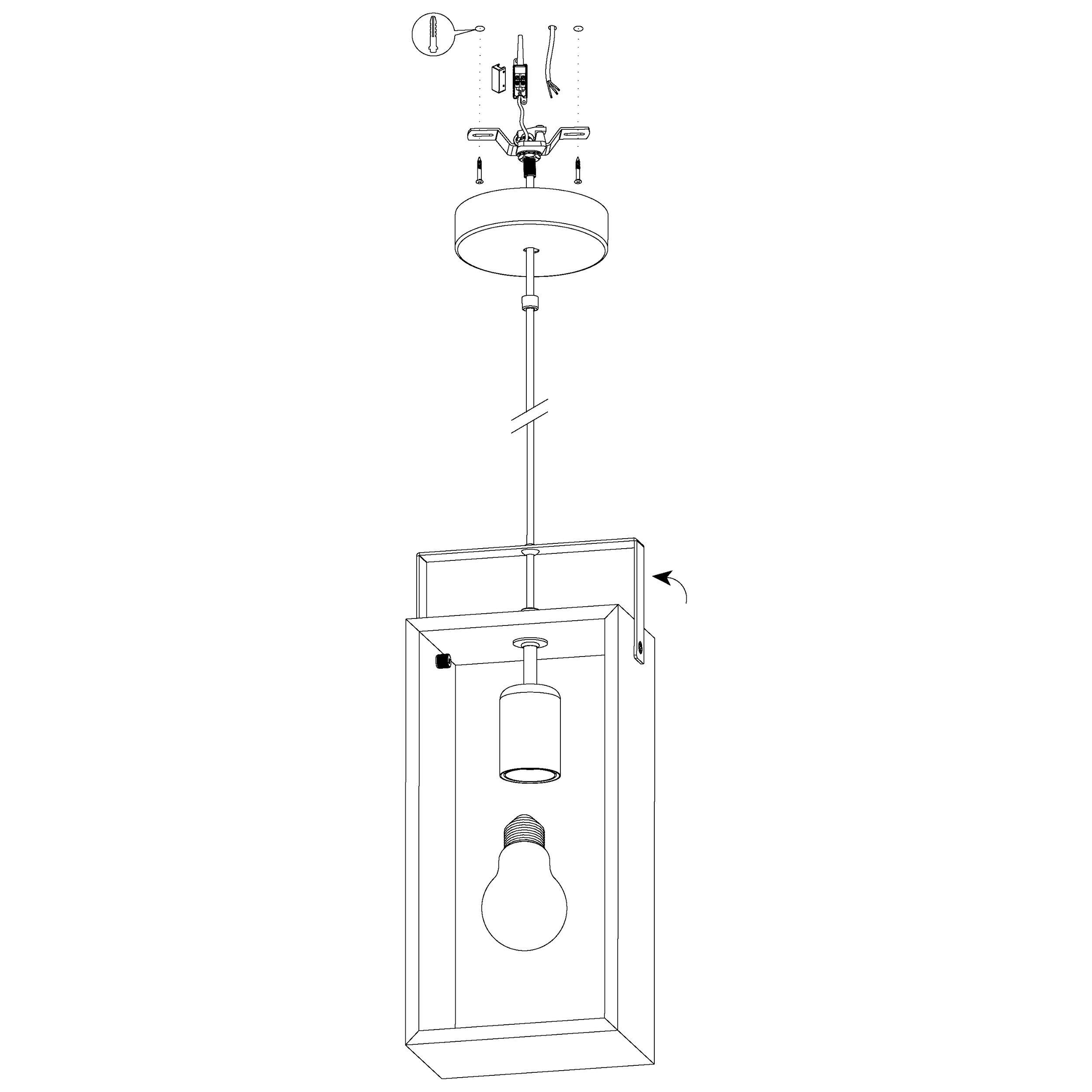 Suspension bois naturel FAMBOROUGH E27 1X40W