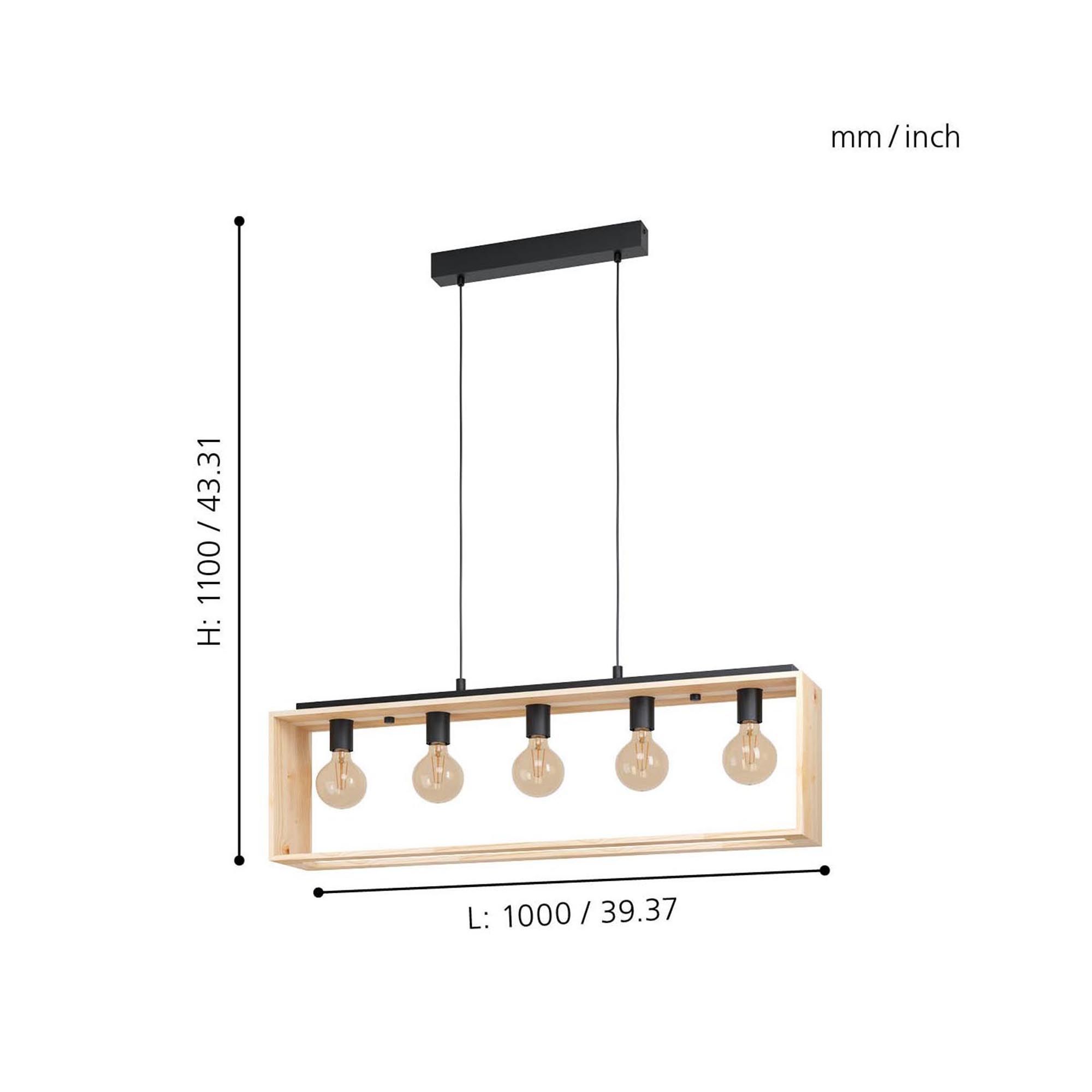 Suspension FAMBOROUGH naturel L108cm