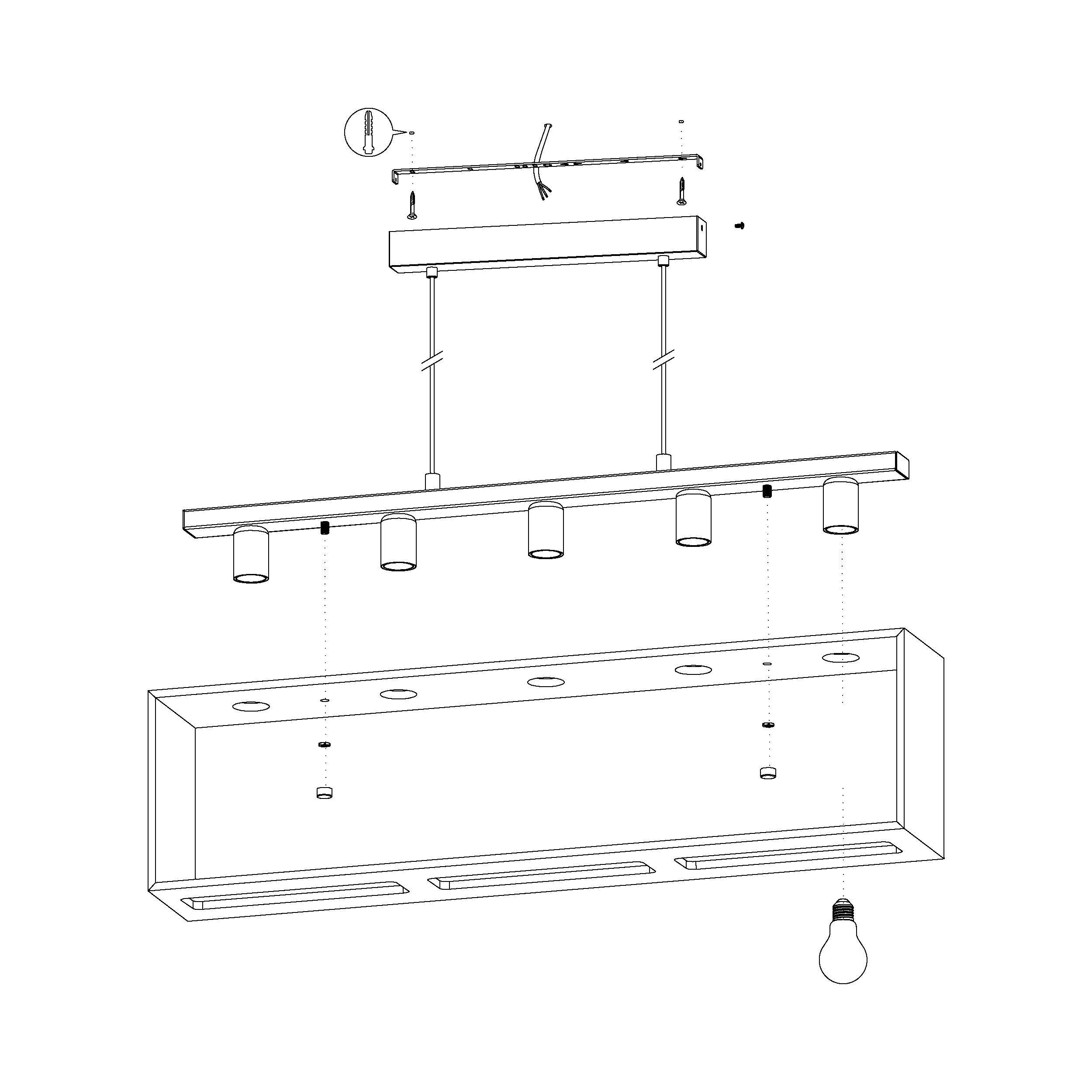 Suspension FAMBOROUGH naturel L108cm