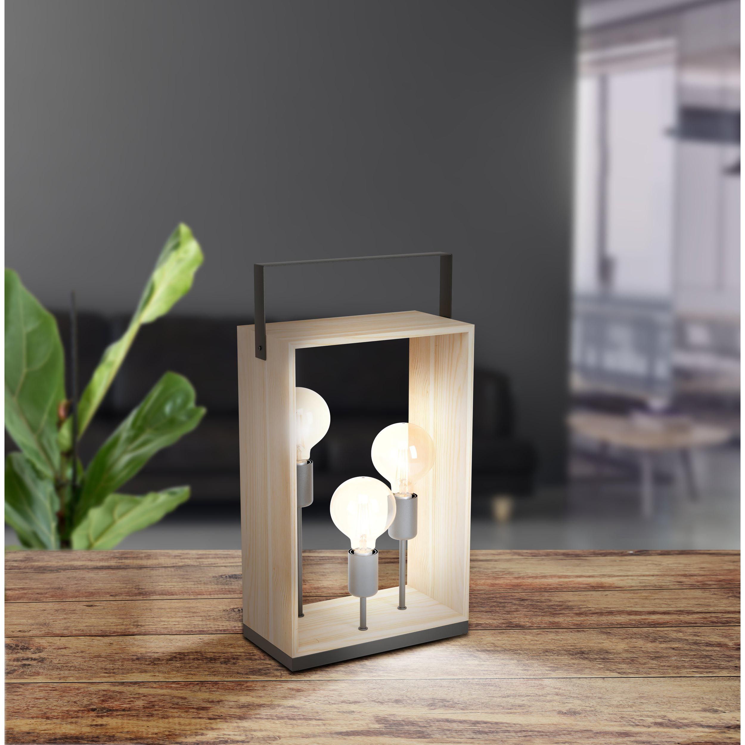 Lampe de table bois naturel FAMBOROUGH E27 3X40W