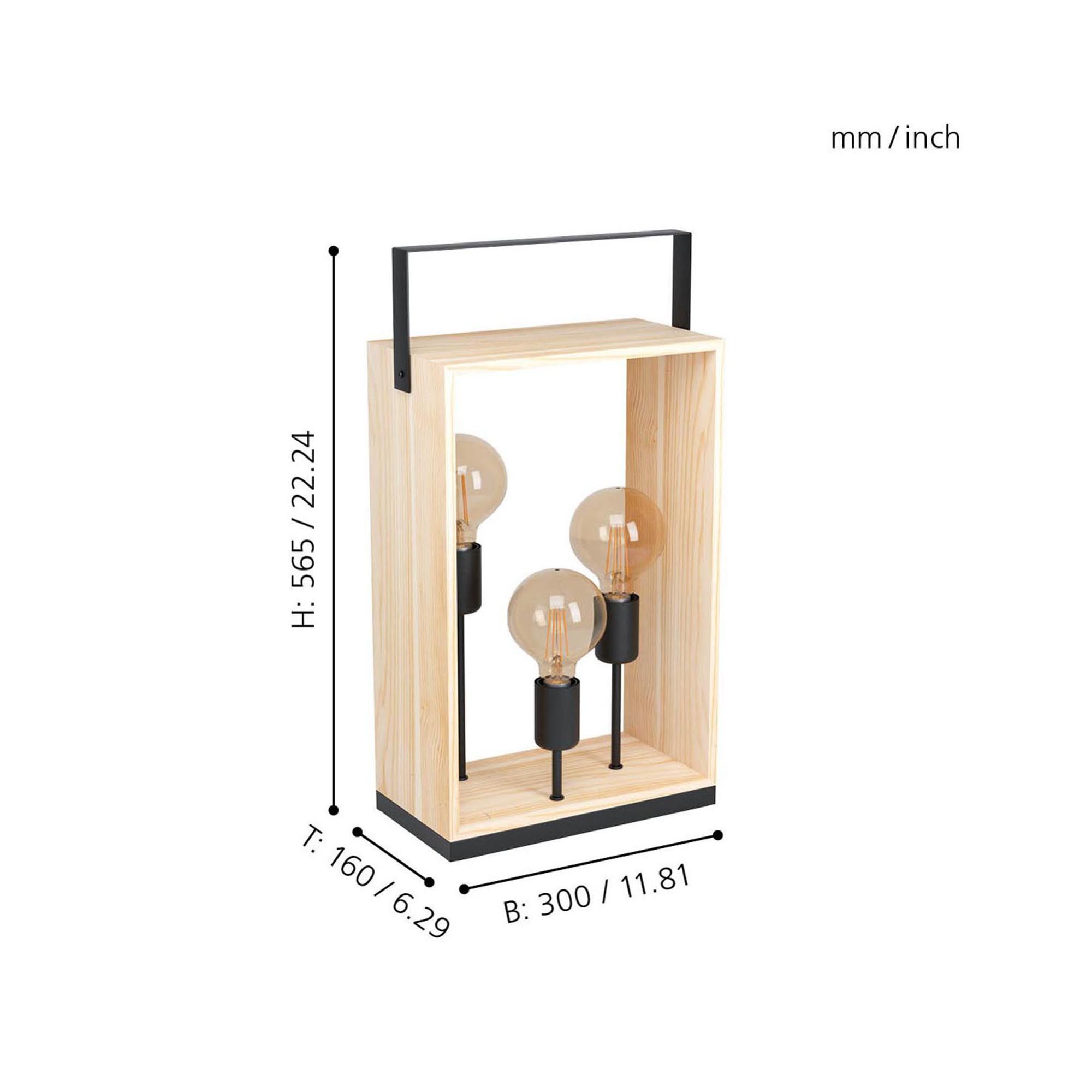 Lampe de table bois naturel FAMBOROUGH E27 3X40W